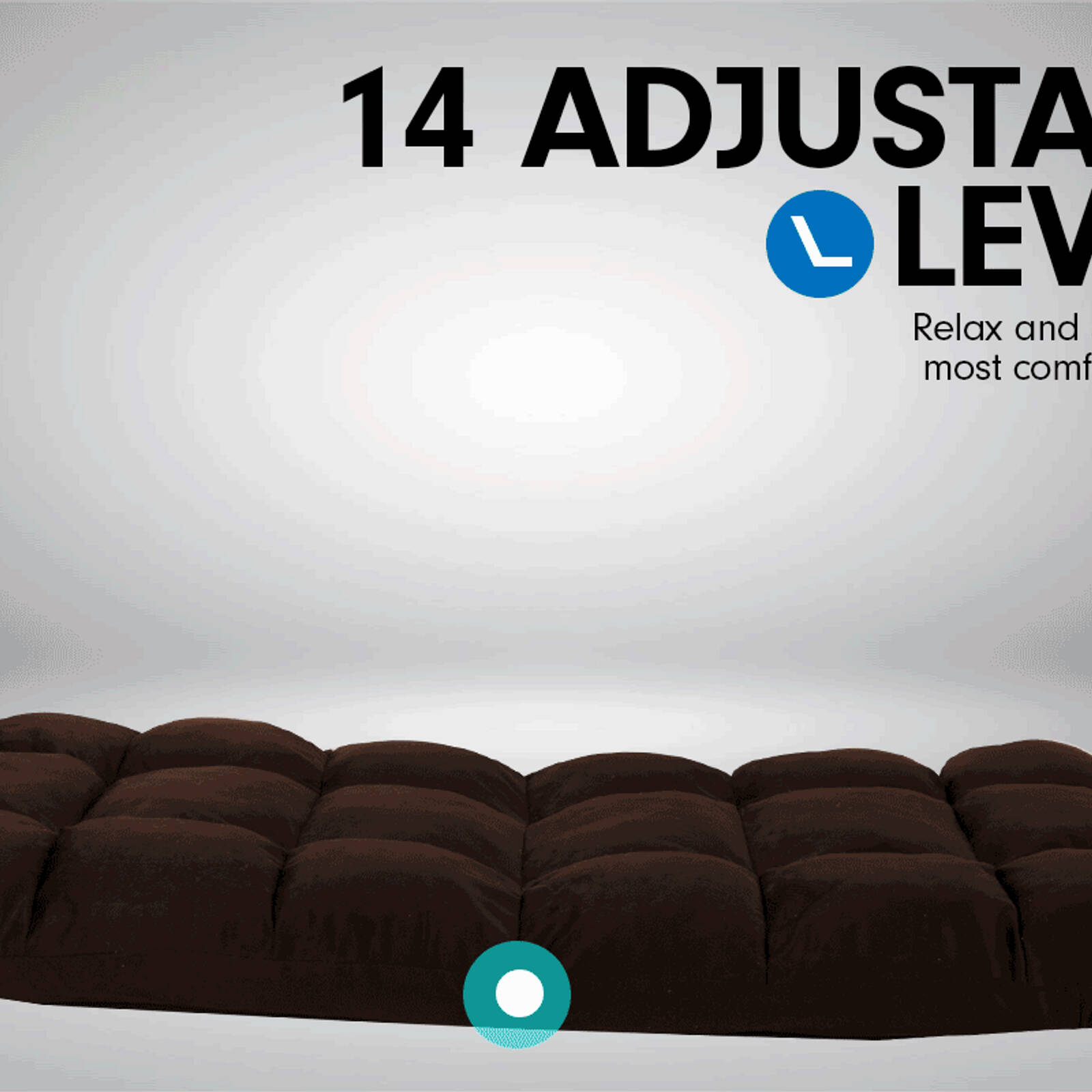 Adjustable Cushioned Floor Gaming Lounge Chair 100 x 50 x 12cm Brown