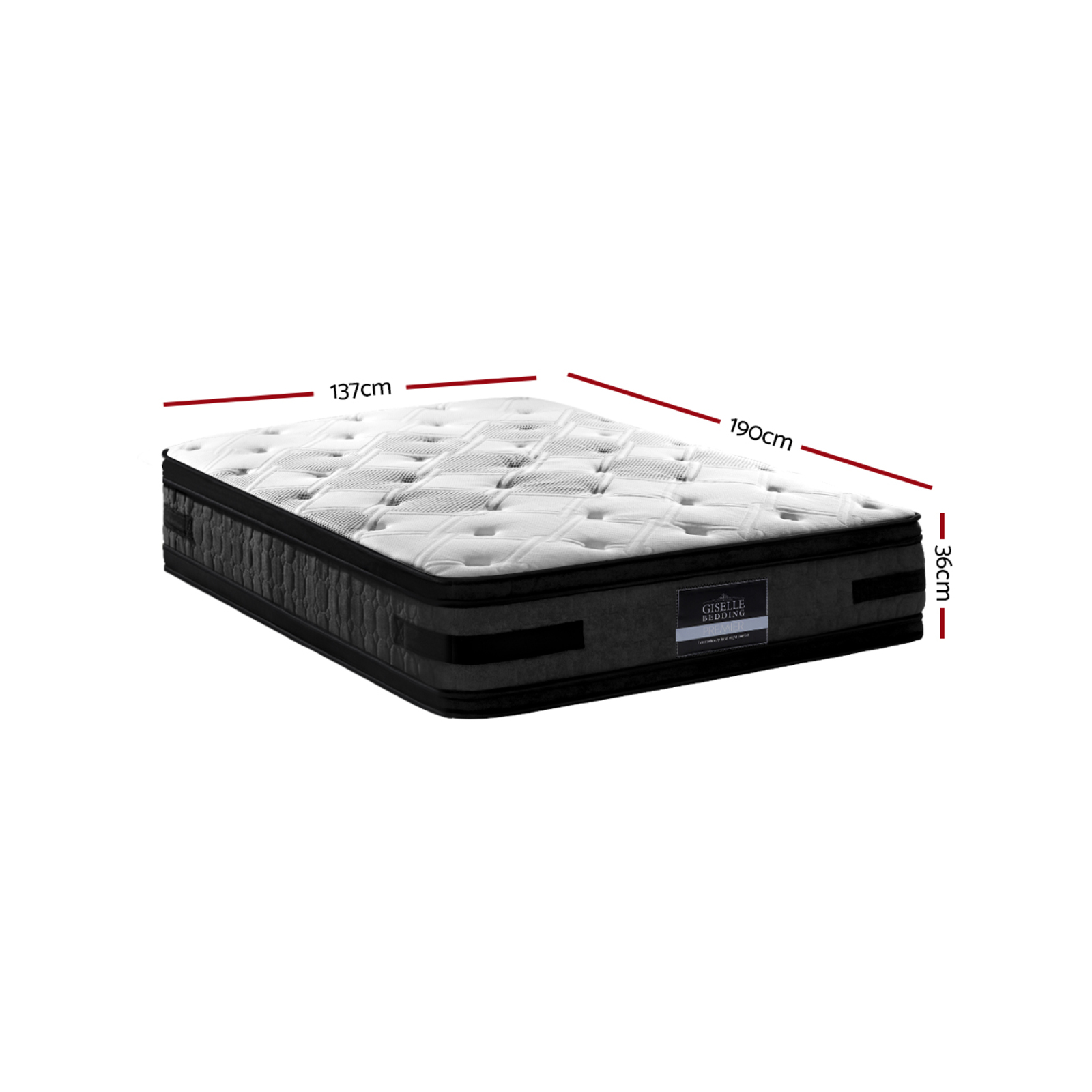 Giselle Bedding 36CM Double Mattress 7 Zone Euro Top Pocket Spring