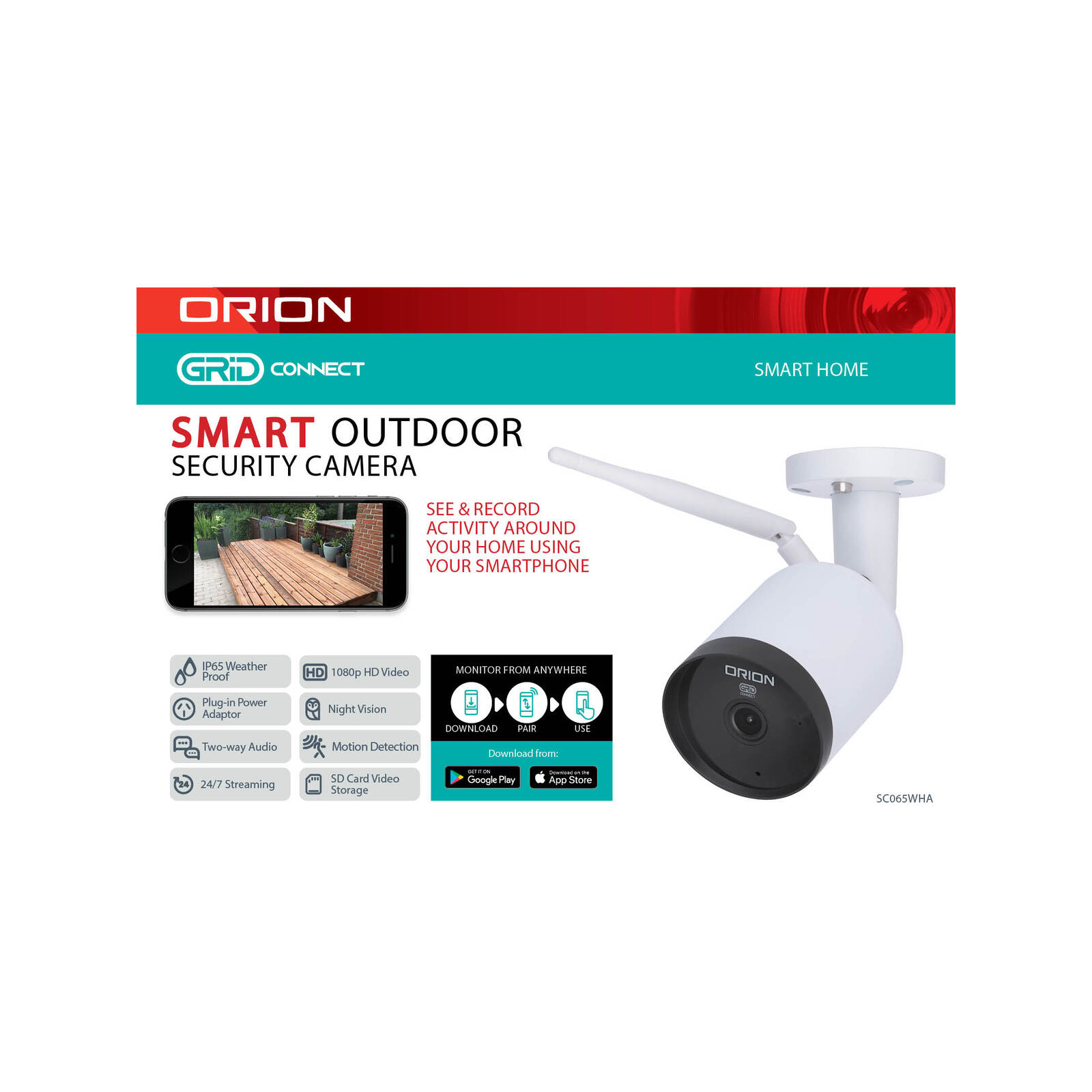 Orion White 1080p Smart HD Grid Connect Outdoor Security Camera
