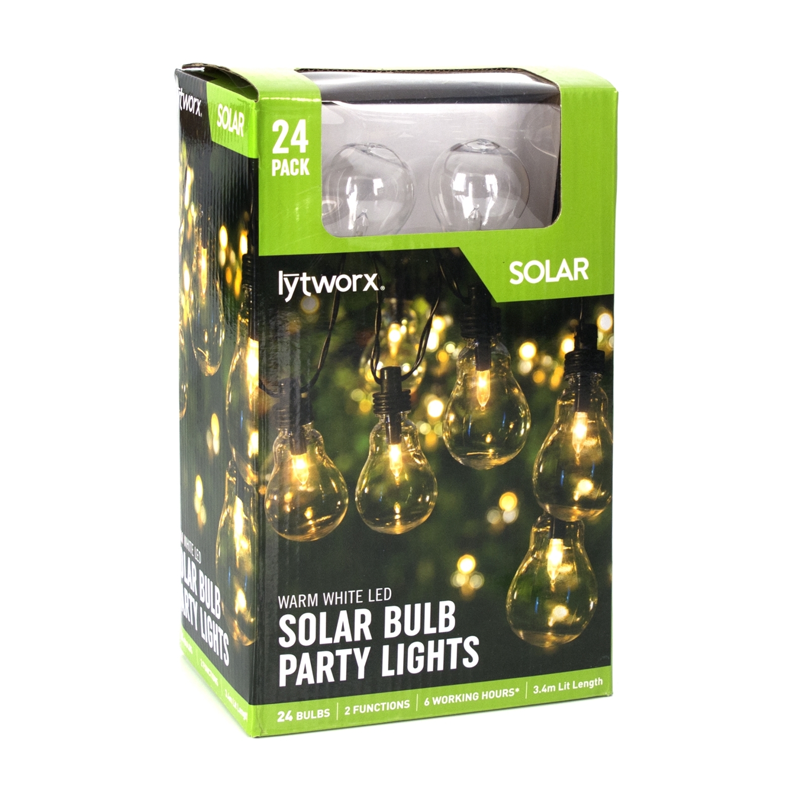 Lytworx Warm White Solar Bulb Party Lights 24 pack Bunnings Australia