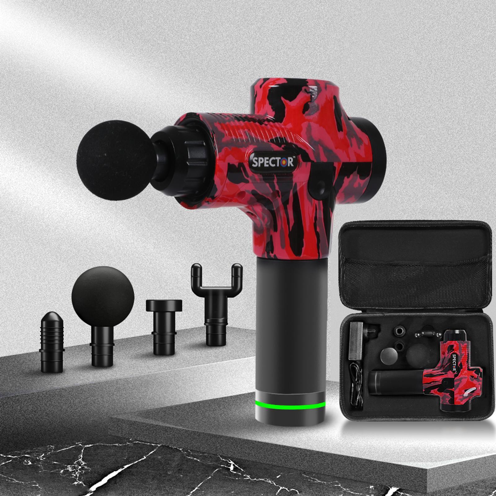 Spector Massage Gun Electric Massager Vibration Muscle Therapy 4 Head Percussion Bunnings