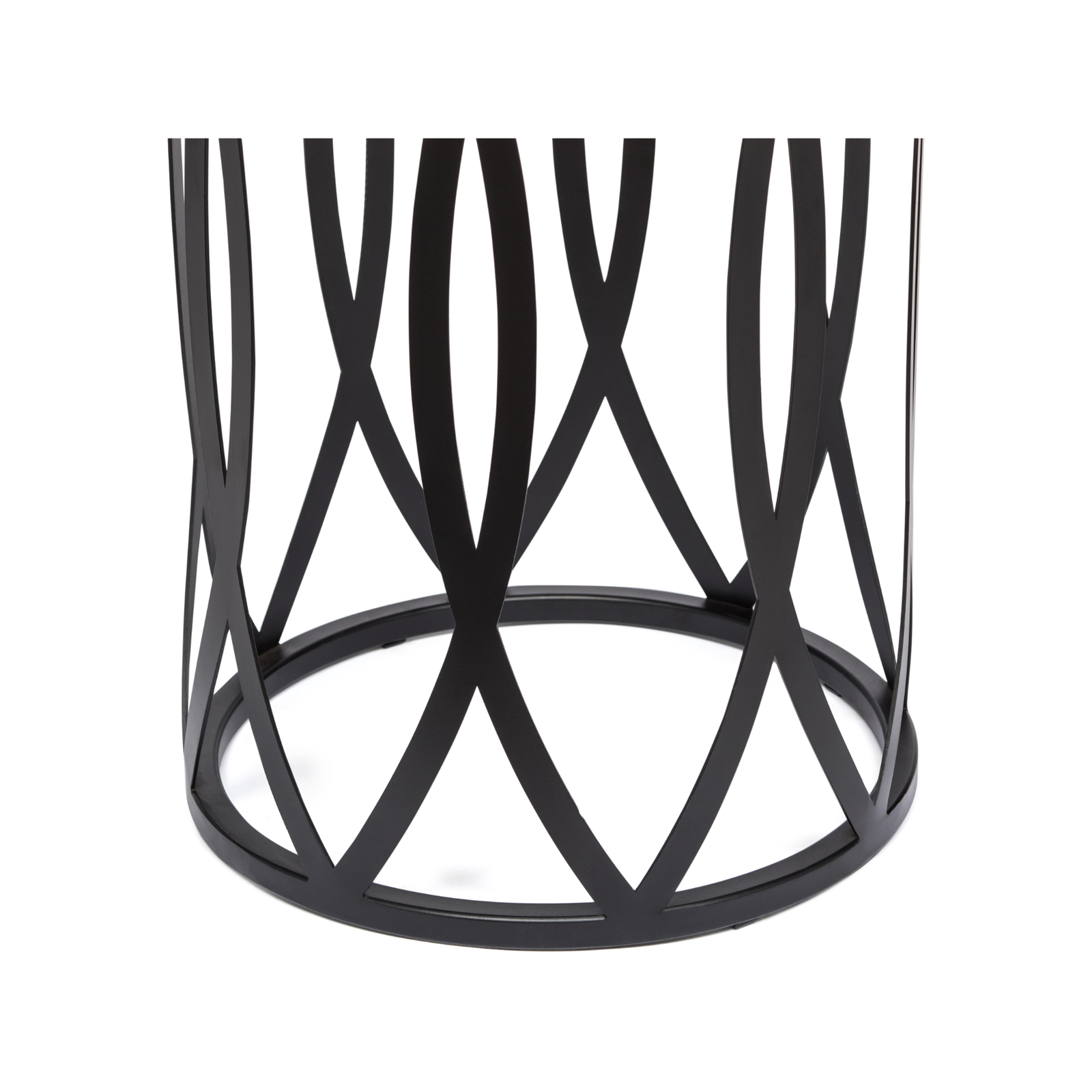 Lirash Black Round Narrow End Side Table with Designer Legs and Copper