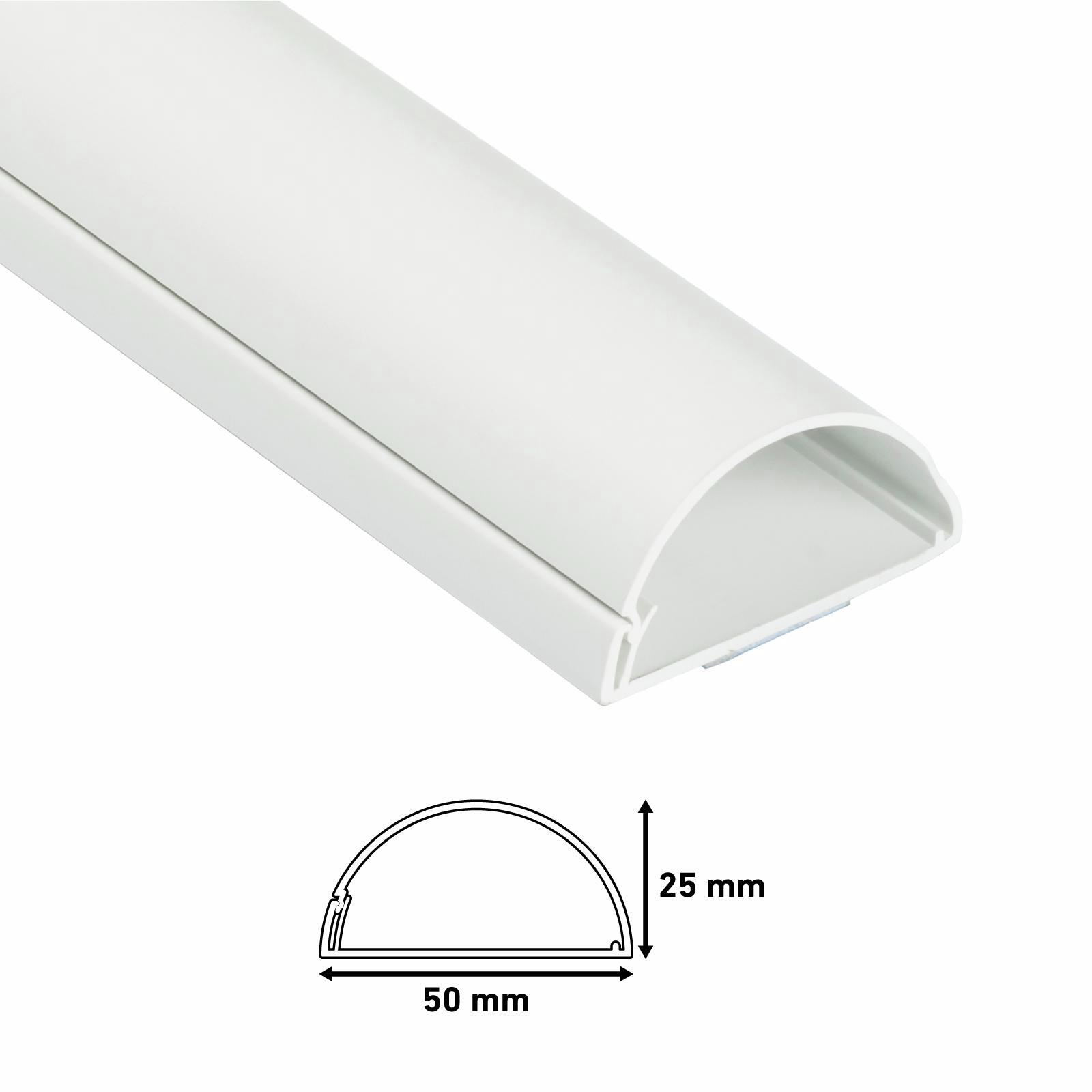 DLine 50 x 25mm 1m TV Wall Drop Adhesive Cable Management Cover