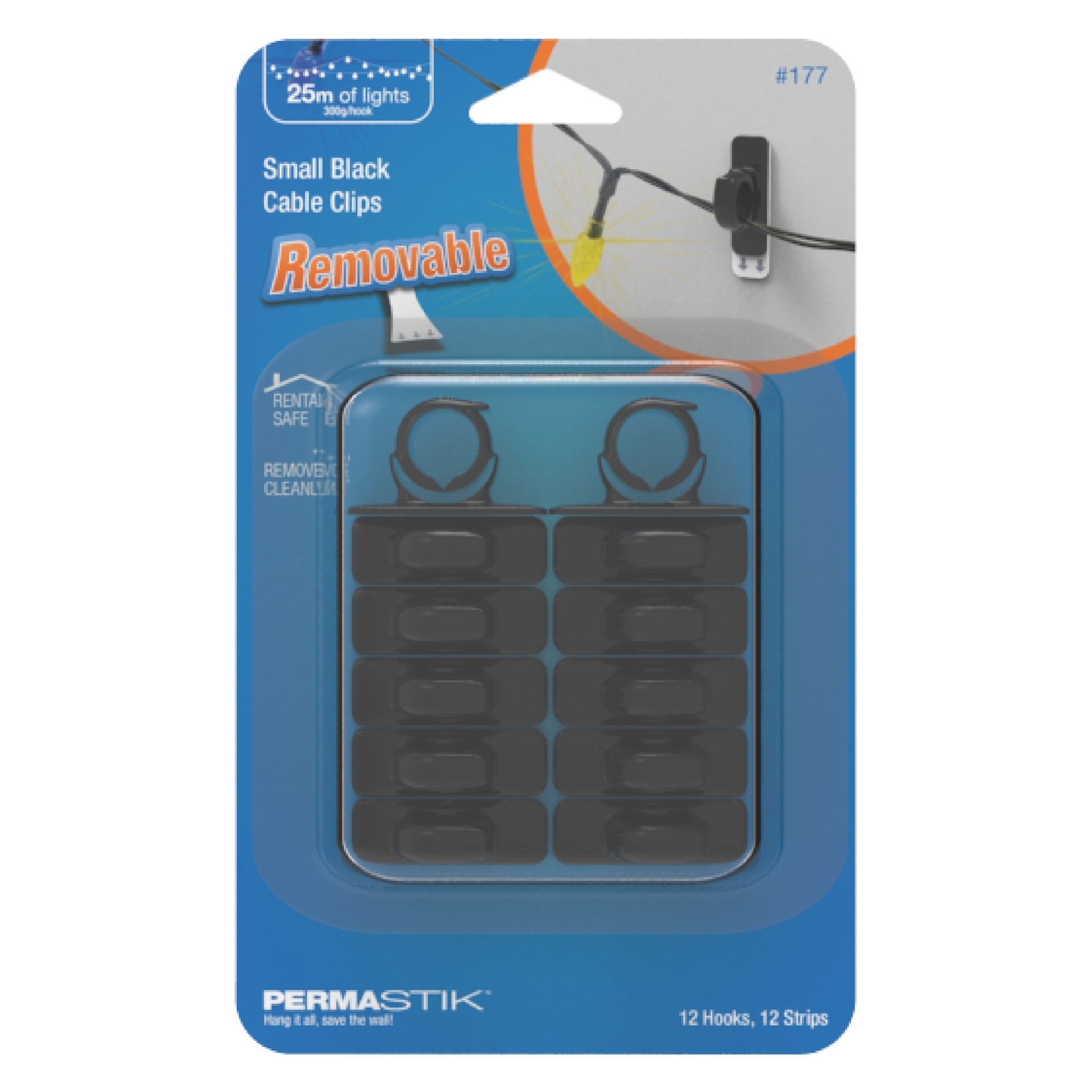 Permastik Small Black Cable Clips 12 Pack Bunnings Australia