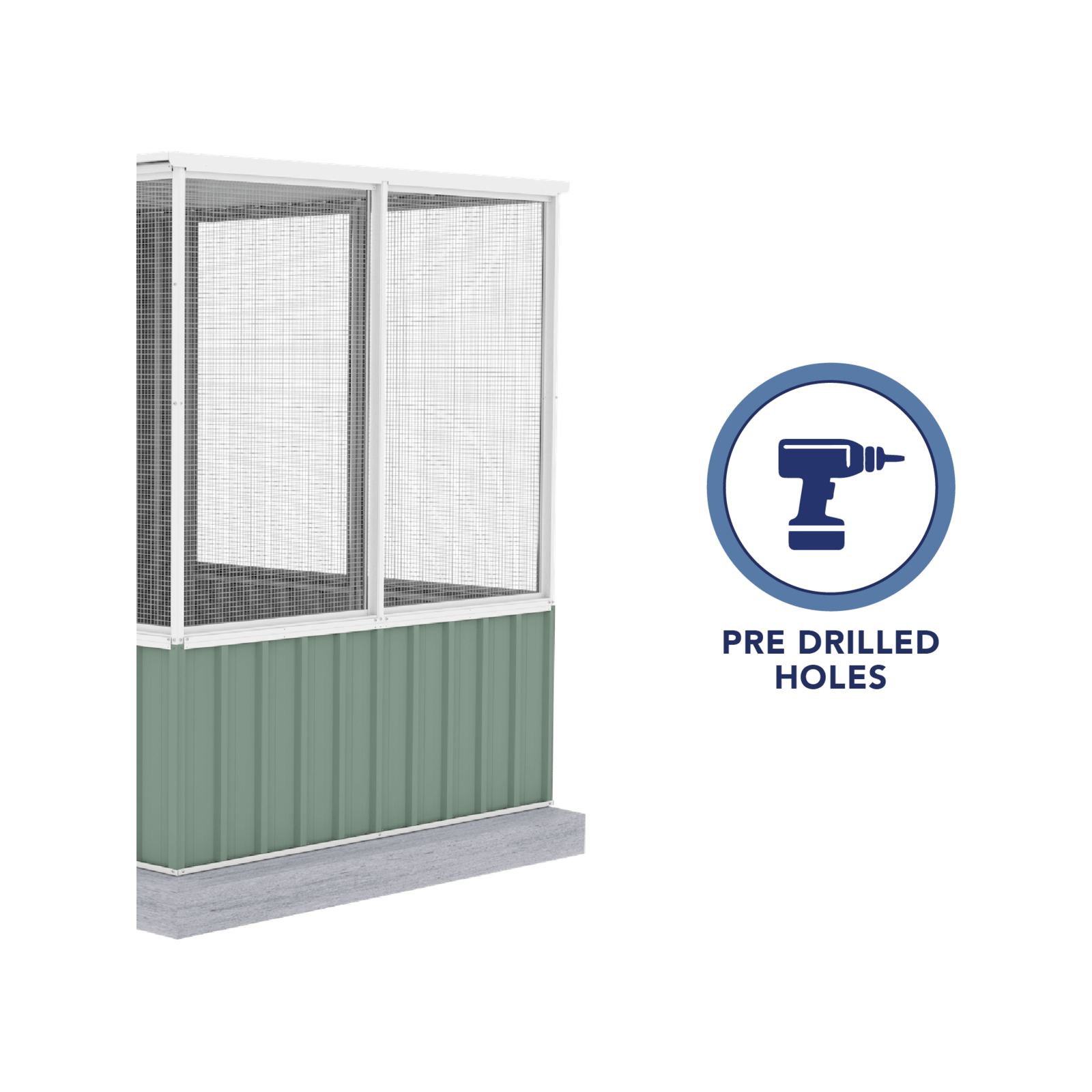 Absco Sheds 1.52 x 2.96 x 1.80m Pale Eucalypt Full Door Flat Roof Chicken Coop Bunnings Australia