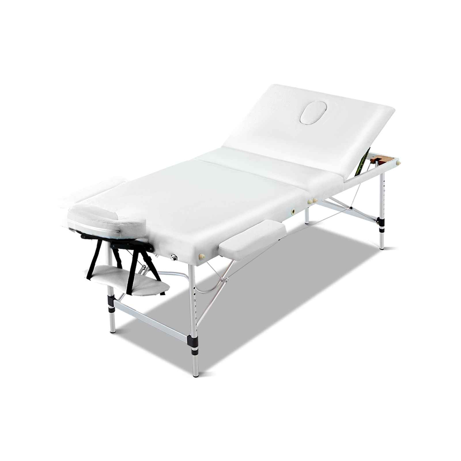 Zenses 75CM Wide Portable Aluminium Massage Table 3 Fold White