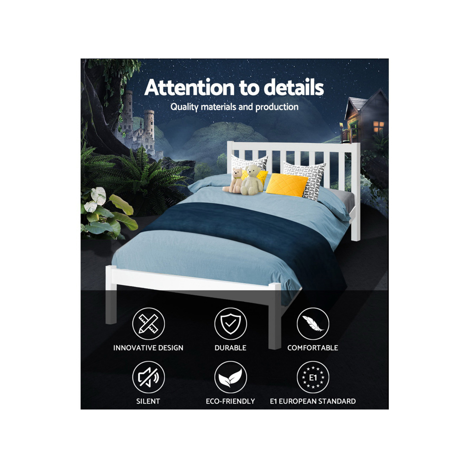 Artiss Bed Frame Wooden Timber Base SOFIE King Single Bunnings