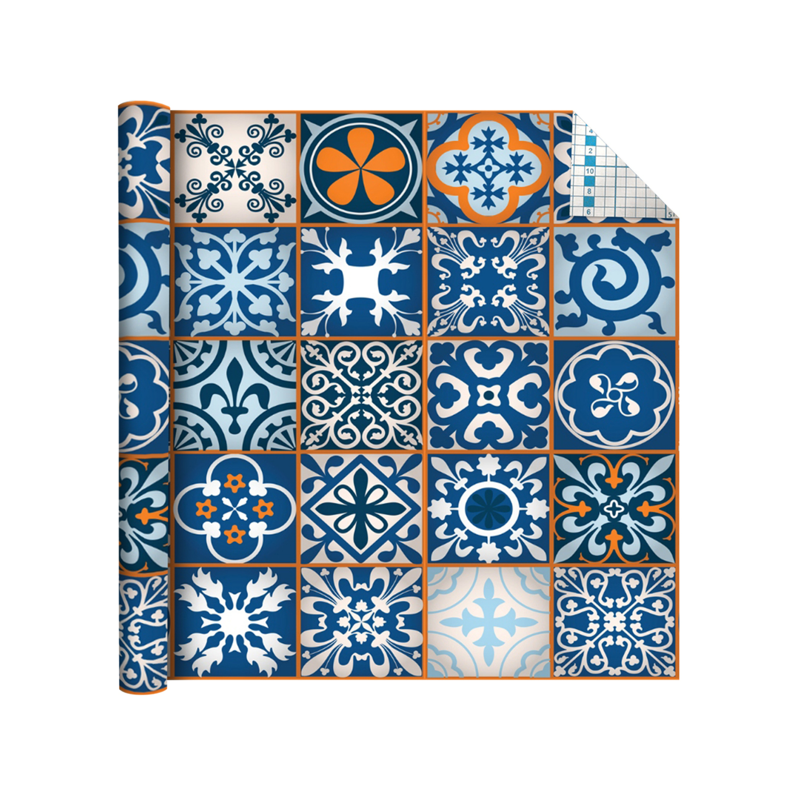 Boyle 1.5m x 45cm Self Adhesive Film Moroccan Blue Tiles Bunnings