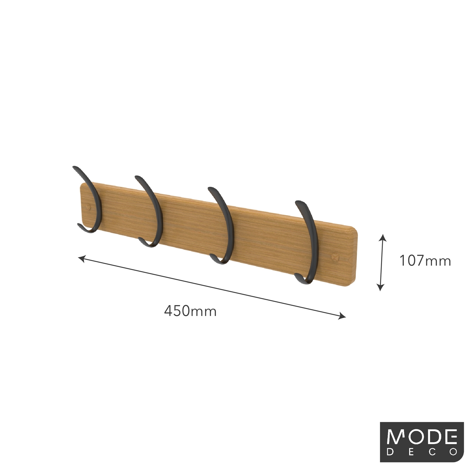 MODE 4 Black Hooks On Bamboo Board Hat And Coat Rack Bunnings Australia