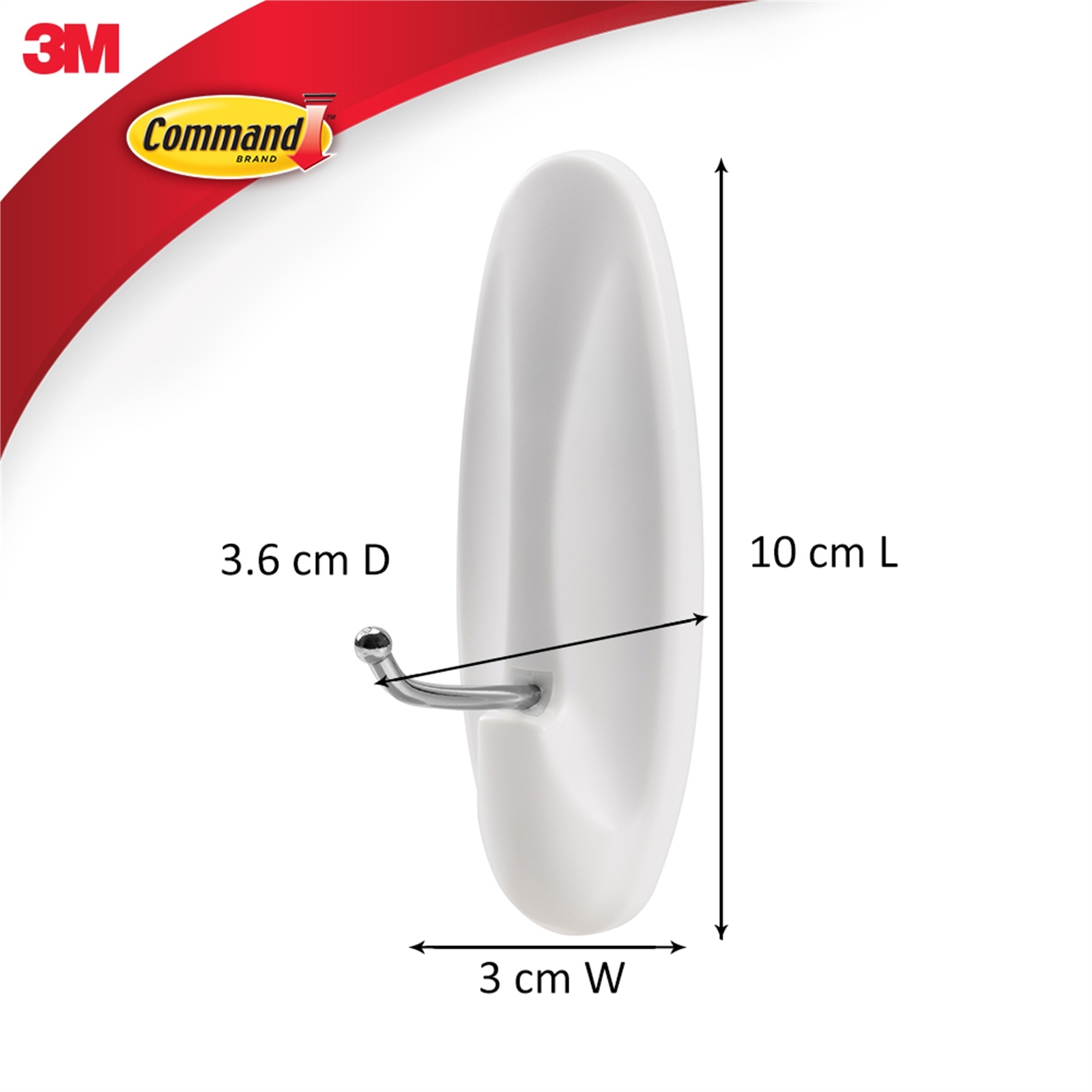 Command™ Large White Adhesive Wire Hook 1 Pack Bunnings Australia