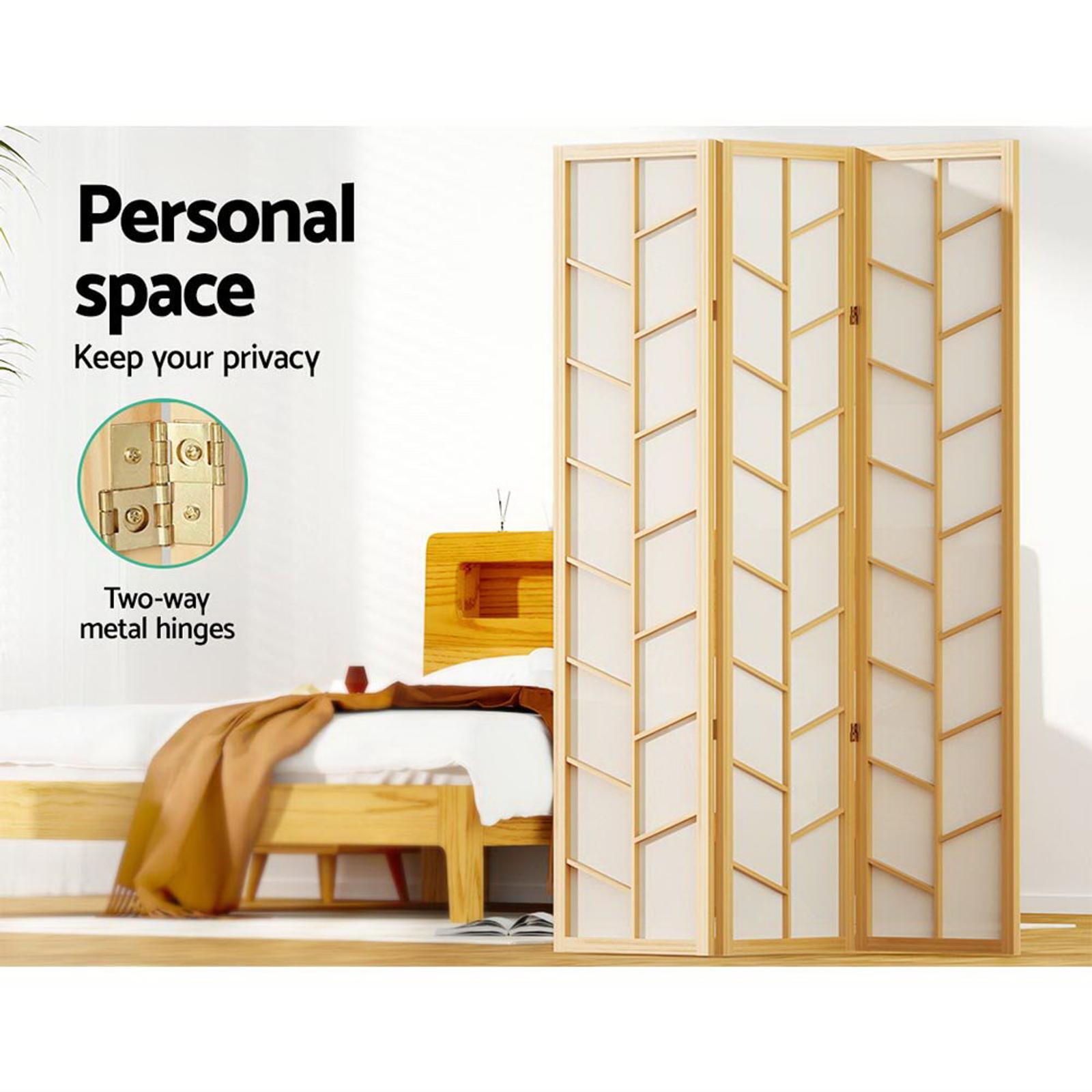 Artiss Room Divider Screen 3 Panel Archer Foldable Wooden Divider