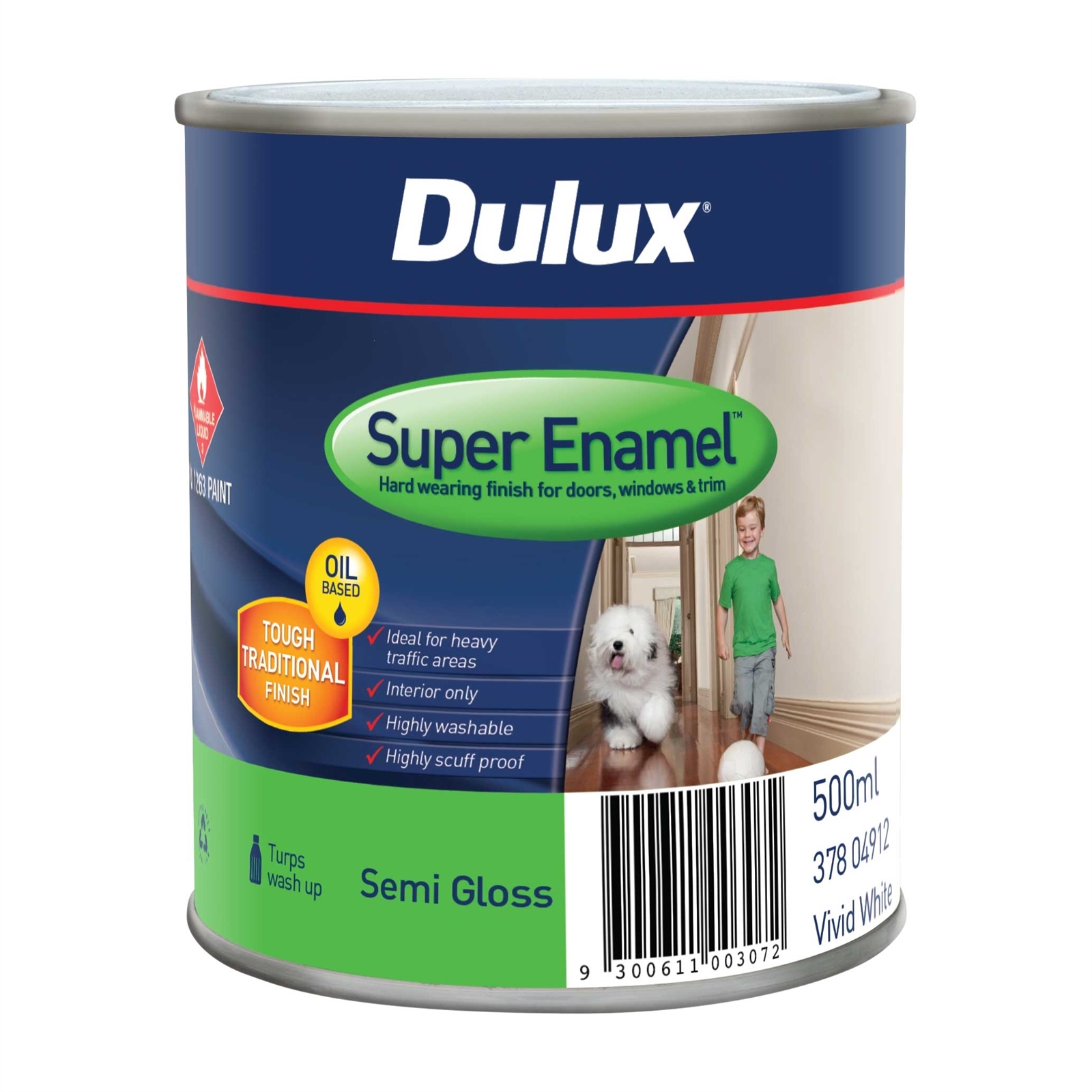 Dulux 500mL Super Enamel Paint Semi Gloss Vivid White Bunnings New