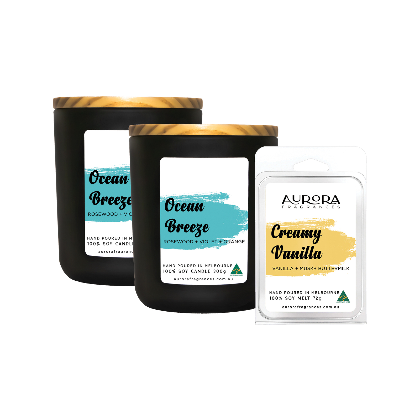 Aurora Ocean Breeze Scented Soy Candle Australian Made 300g 2 Pack Bunnings Australia