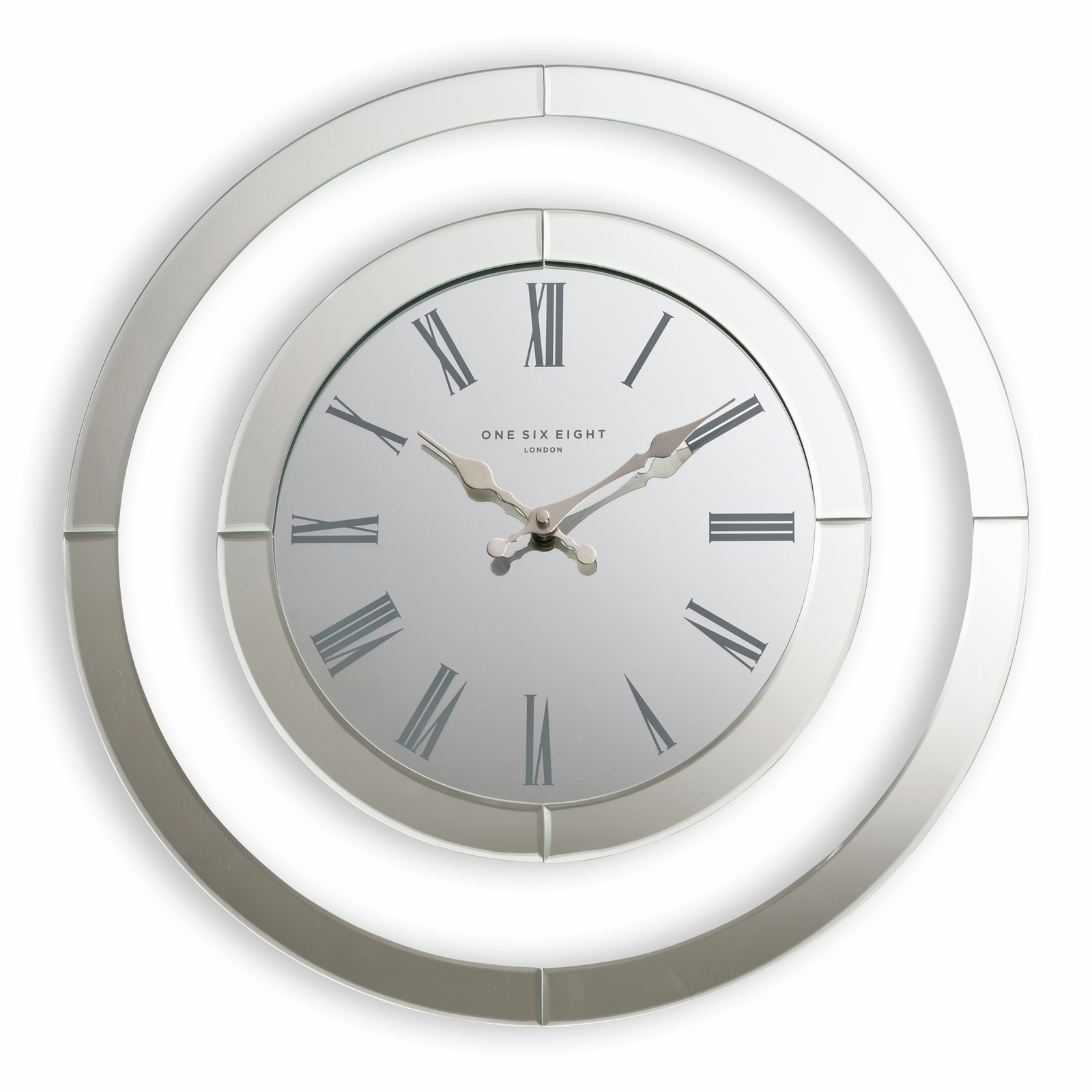 One Six Eight London Hamptons 50cm Glass Wall Clock Bunnings Australia