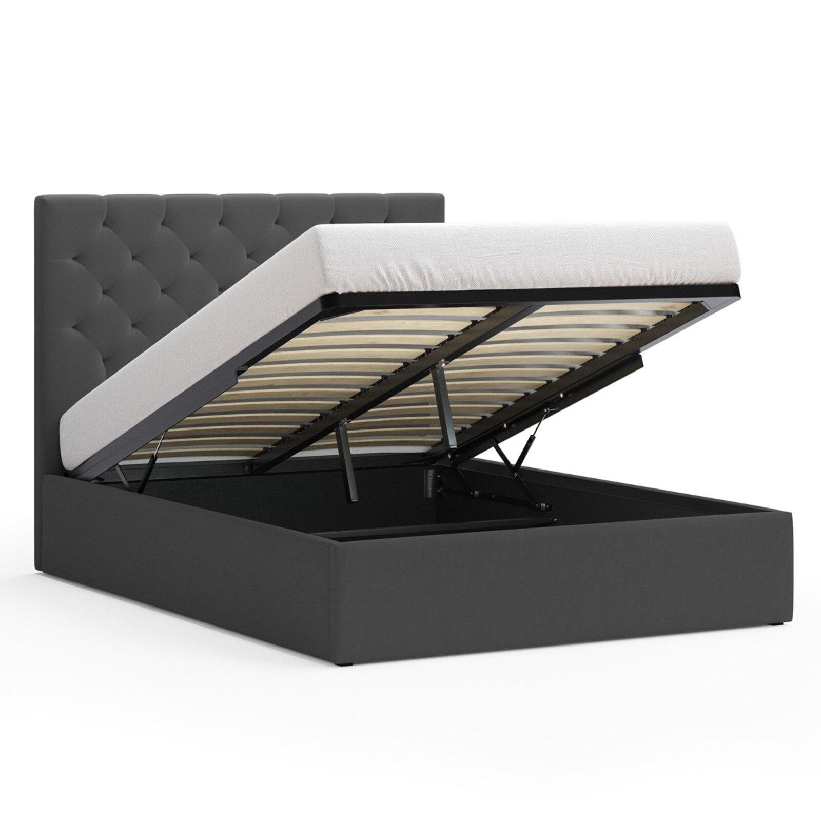 Fenwick Double Charcoal Gas Lift Storage Bed Frame Bunnings Australia