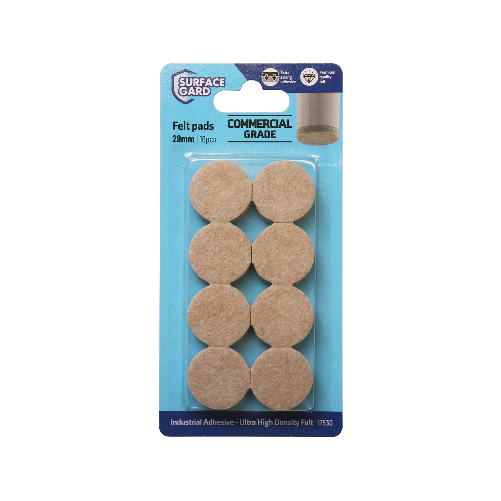 Surface Gard 29mm Beige Round Adhesive Felt Pads 16 Pack Bunnings