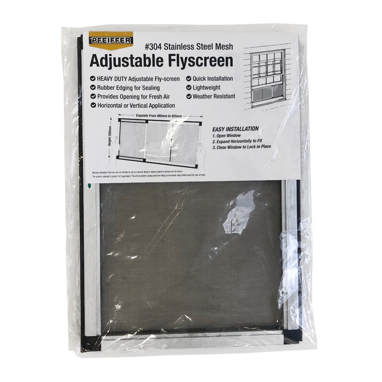 Pfeiffer 330mm x 925mm Aluminium Adjustable Window Flyscreen Bunnings Australia