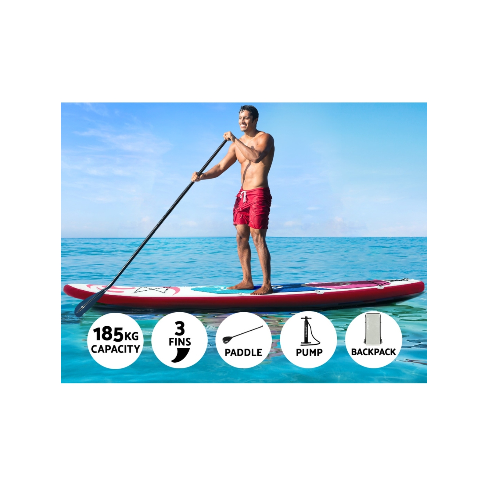 Weisshorn Stand Up Paddle Board 11ft Inflatable SUP Surfboard Paddleboard Kayak Bunnings Australia