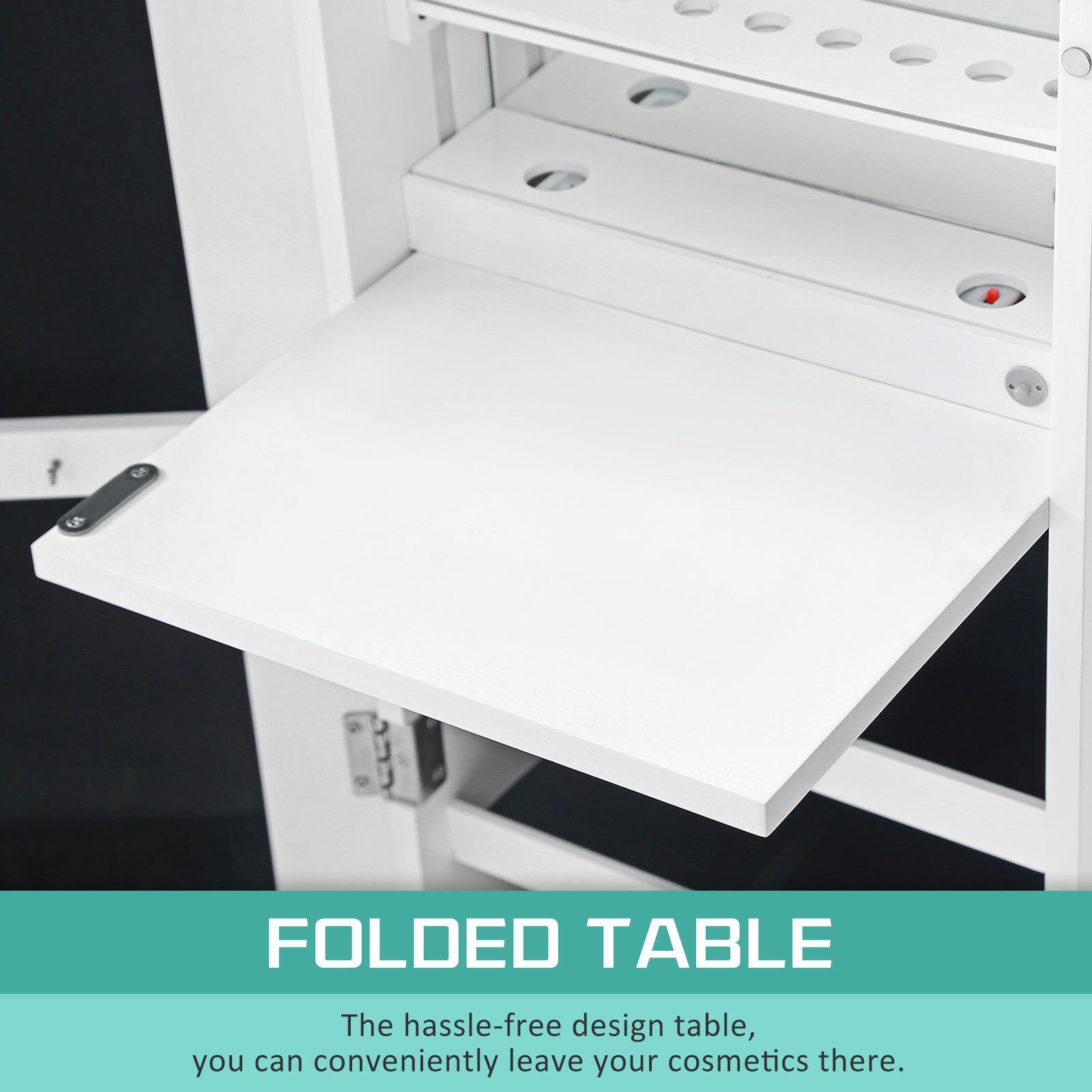 La Bella White Mirror Jewellery FLASHY 146cm Organiser LED Bunnings Australia