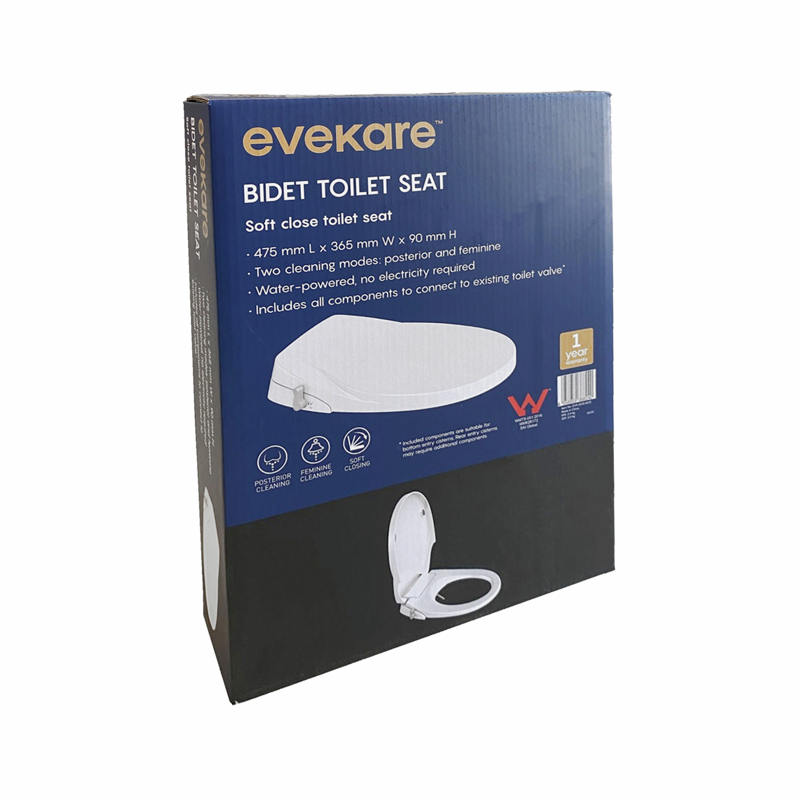 evekare Water Powered Bidet Toilet Seat Bunnings Australia