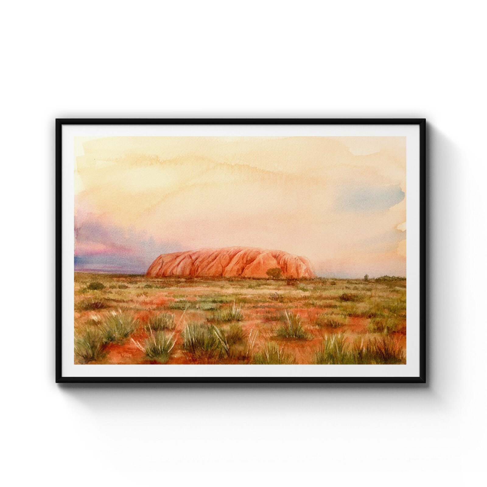 Uluru Watercolour Painting Australian Wall Art Bunnings Australia