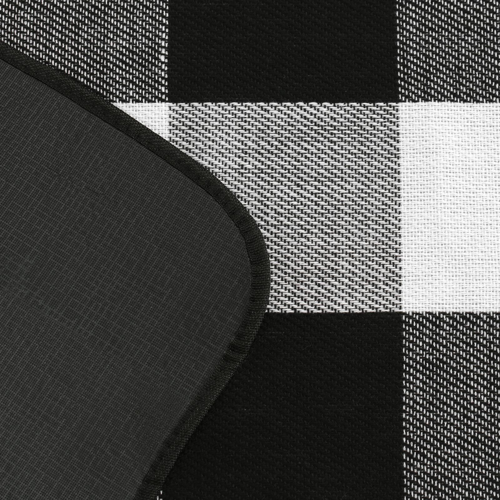 Sherwood Faux Linen Picnic Rug 200x150cm Black and White Checker Bunnings Australia