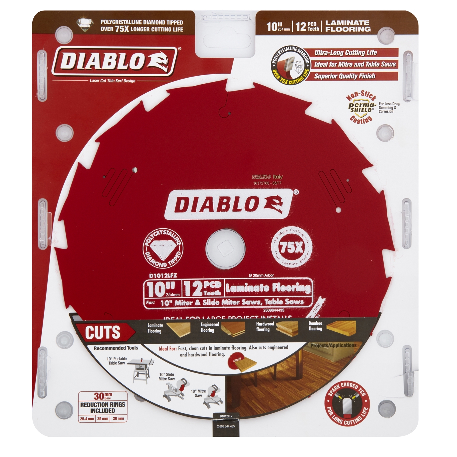 Diablo 254mm 10" 12 Teeth Laminate Flooring Circular Saw Blade