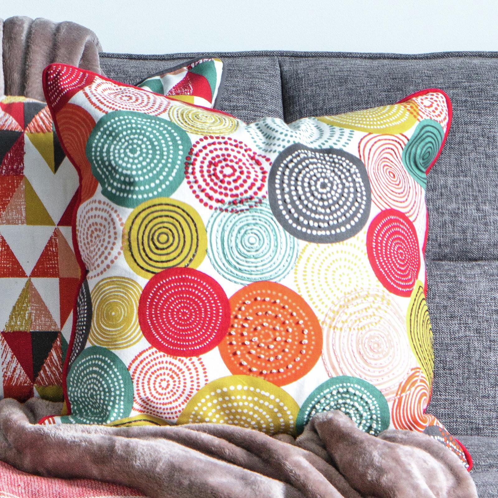 Brisbane 450 x 450mm Multicoloured Printed Circles Cushion Bunnings Australia