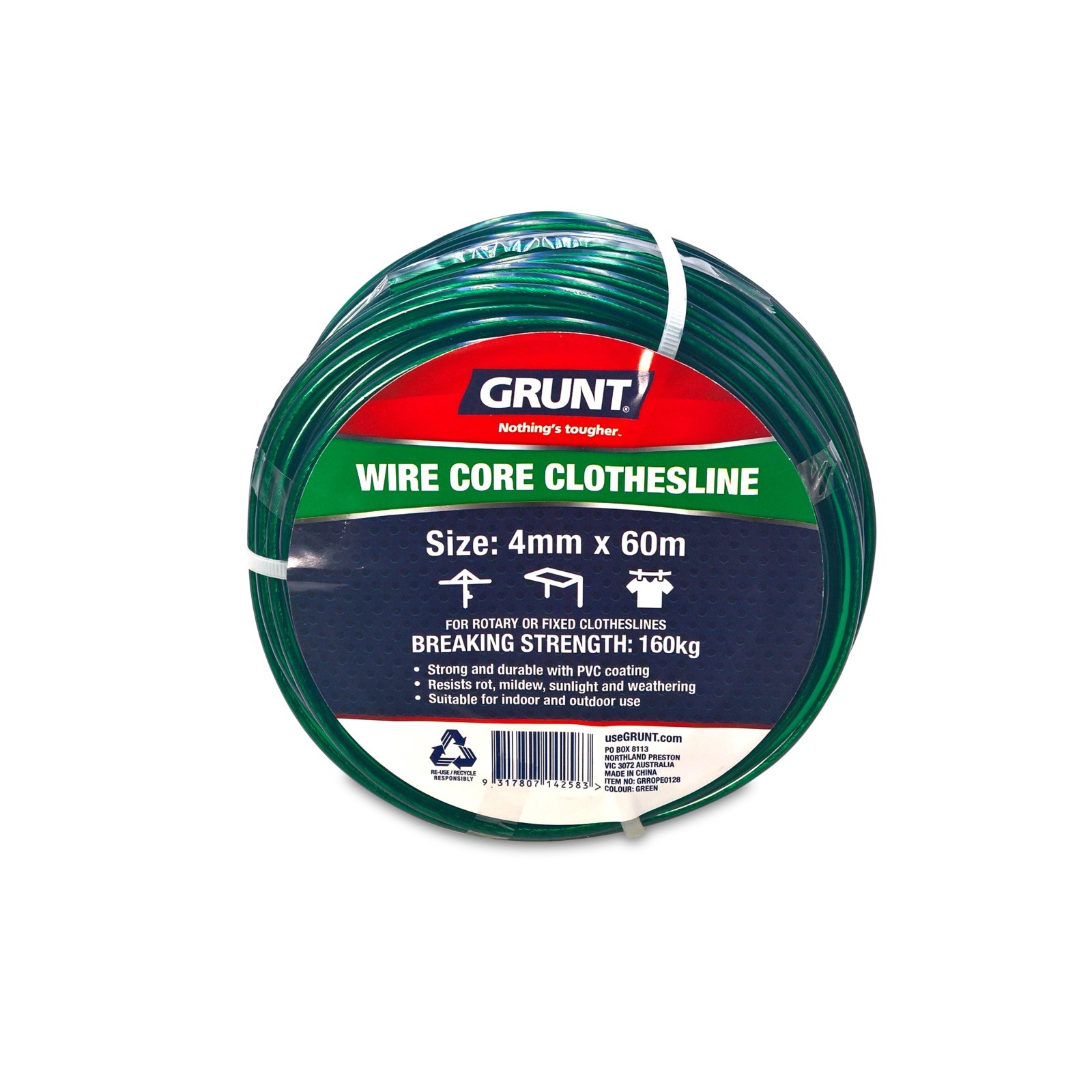 GRUNT 4mm x 60m Green Clothesline Wire Bunnings Australia