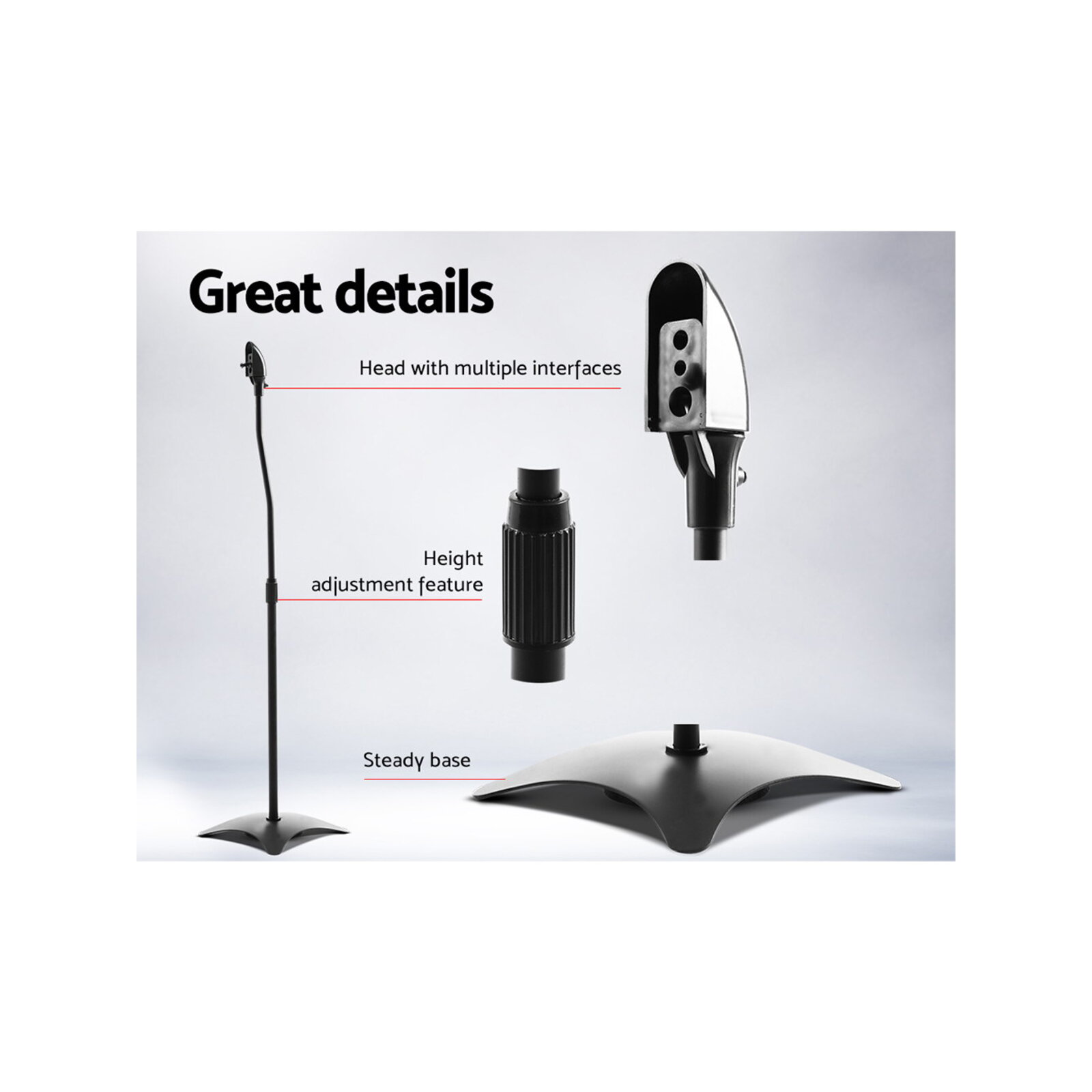 2pcs Speaker Stand Rear Surround Sound Satellite Adjustable Bunnings