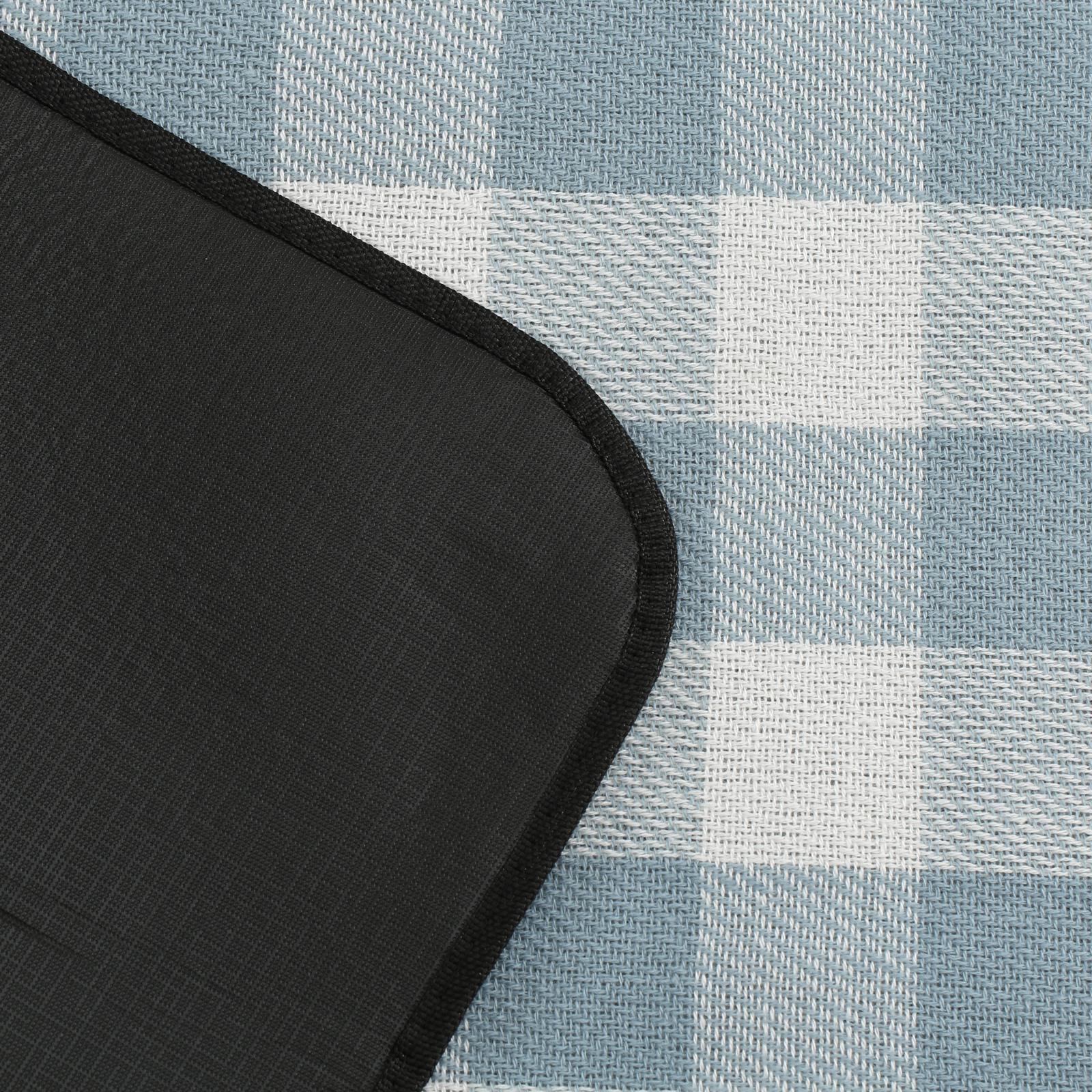 Sherwood Faux Linen Picnic Rug 200x150cm Blue and White Checker Bunnings Australia