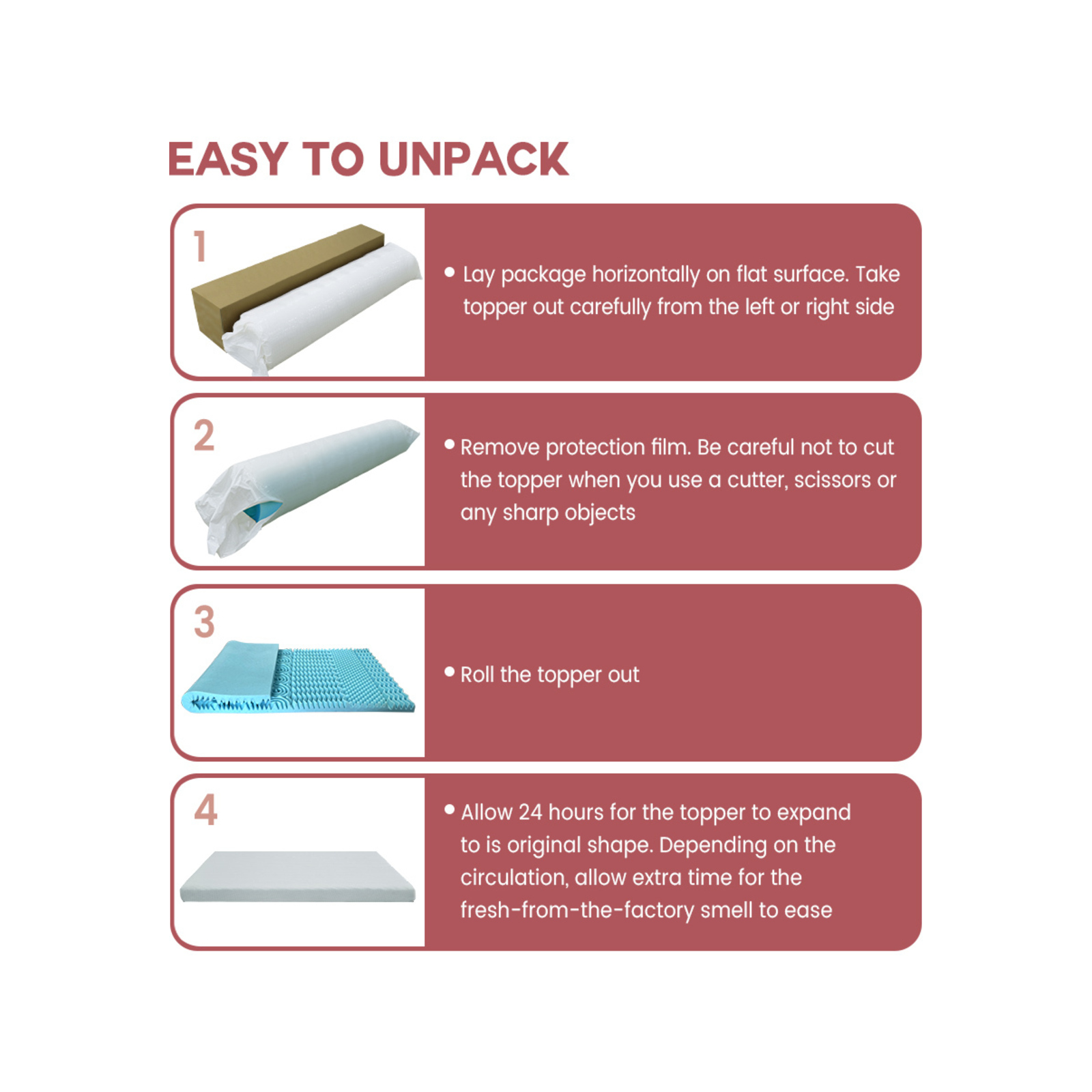 Mona Bedding Memory Foam Mattress Topper Cool Gel Bed Bamboo Cover 5CM