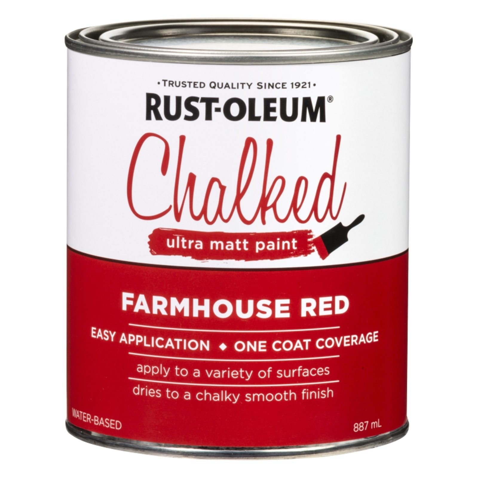 RustOleum 887ml Farmhouse Red Ultra Matt Chalked Paint Bunnings New