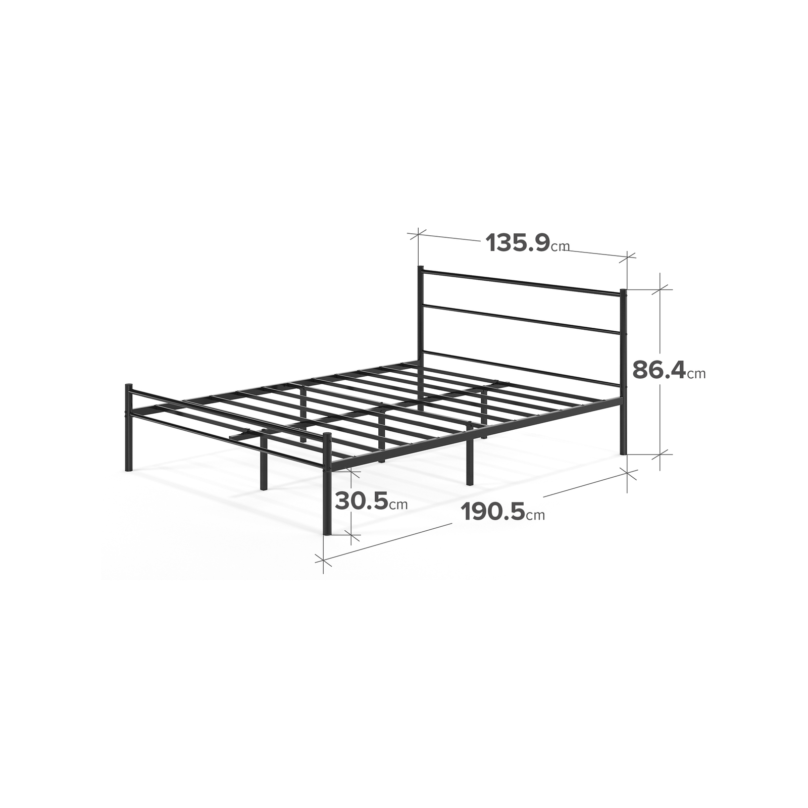 Zinus Geraldine Metal Bed Frame Base Black Double Bunnings Australia