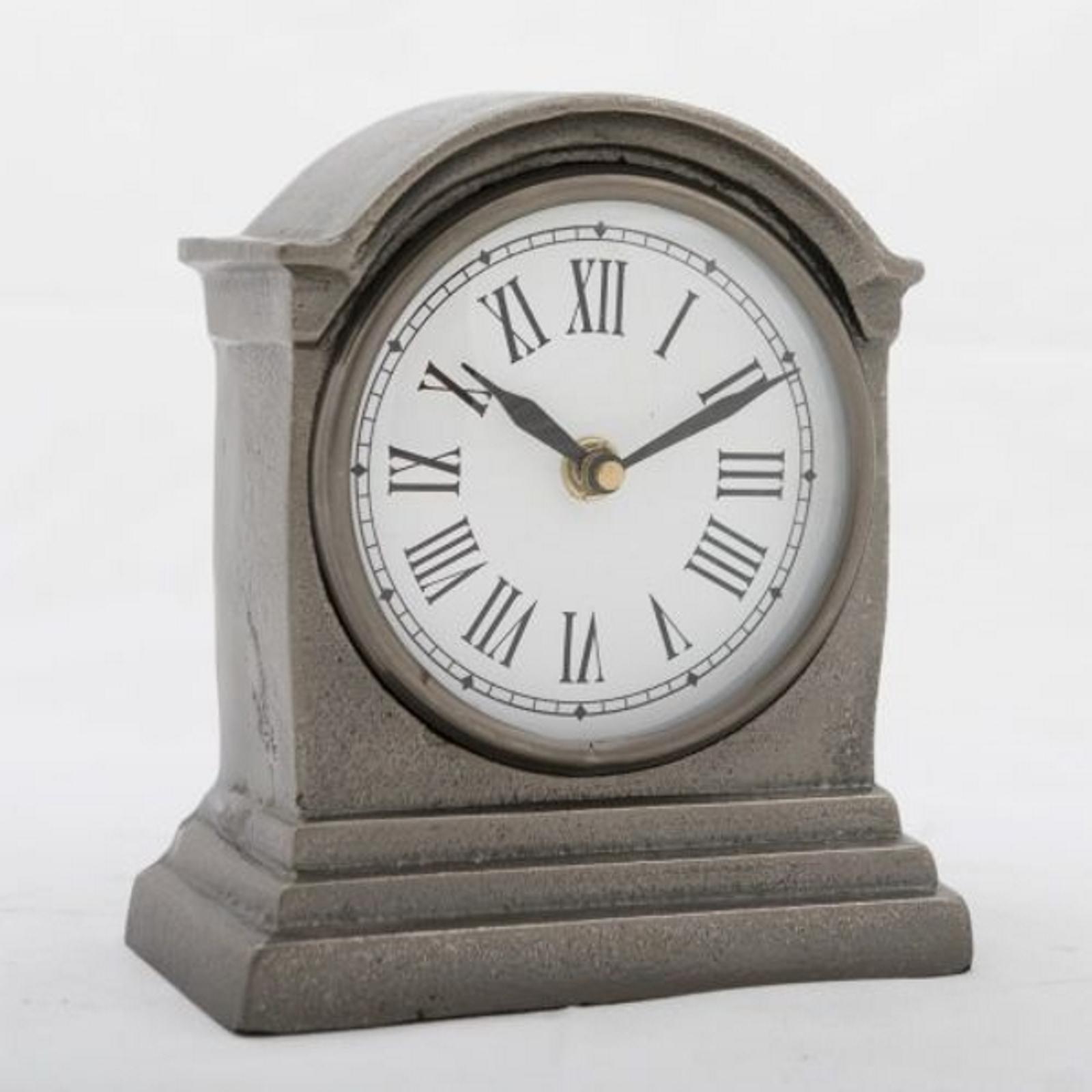 SSH COLLECTION Hutt Small Table Clock with Round White Face Black