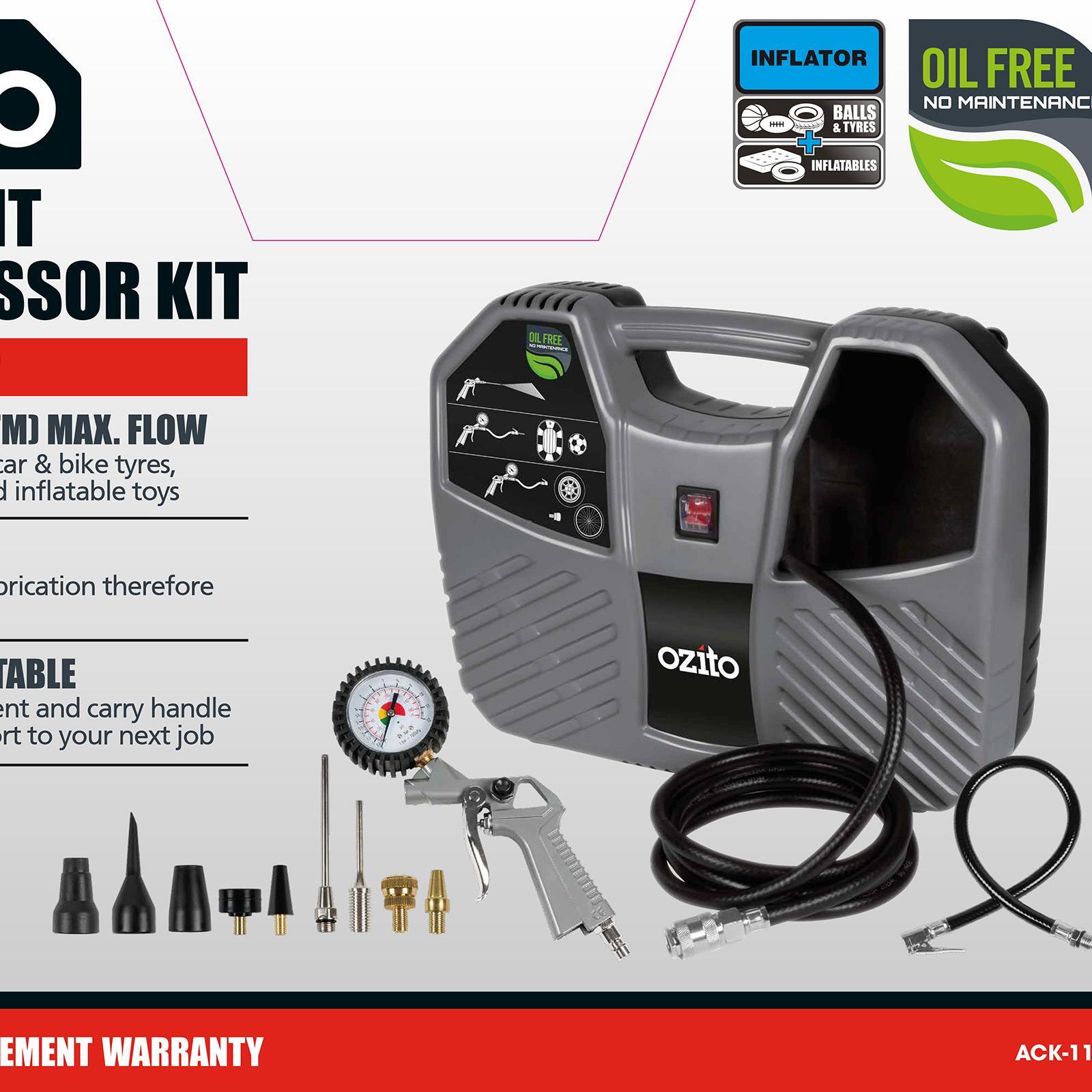 Ozito 1100W InflateIt Compressor Kit Bunnings Australia