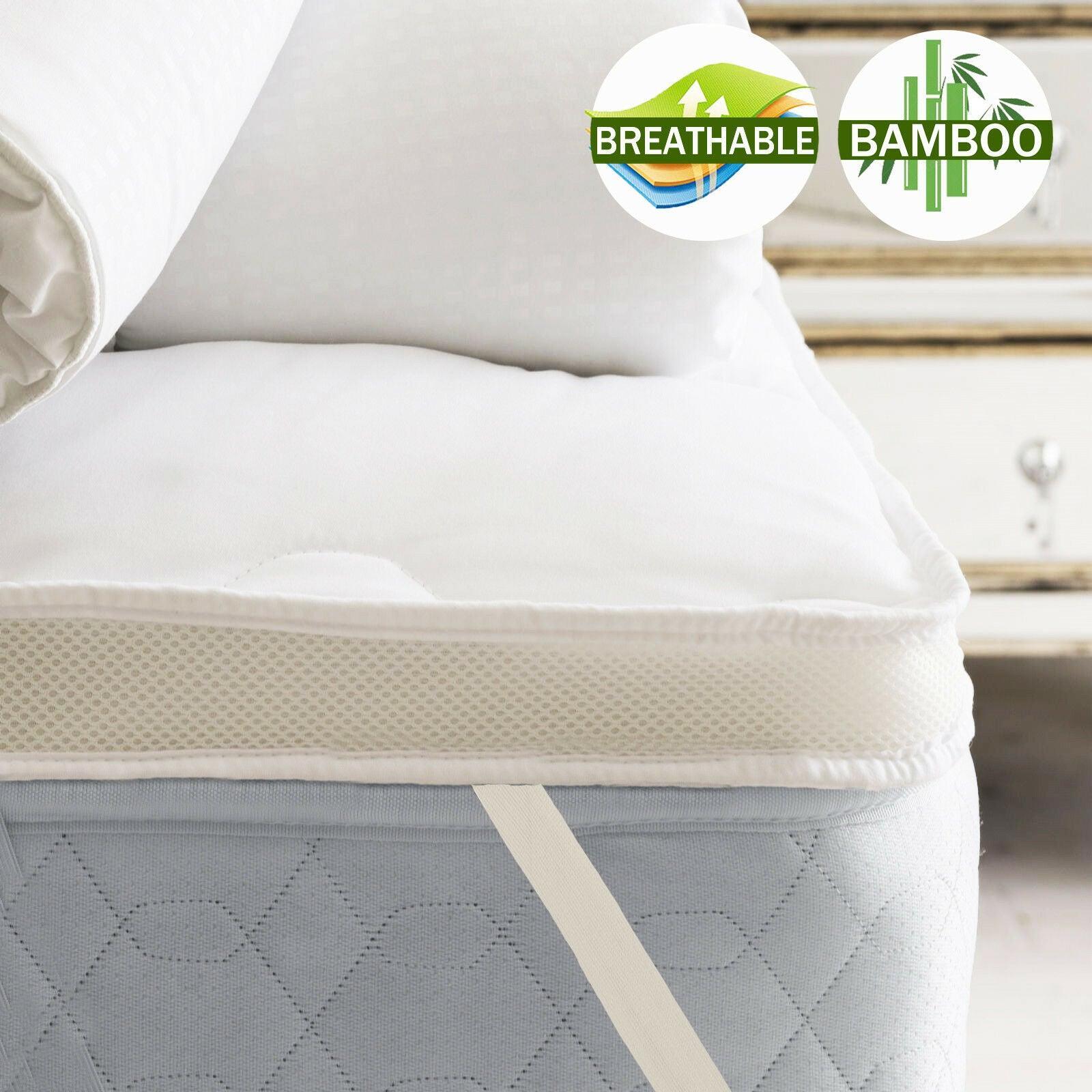 Airmax 1000GSM Bamboo Mattress Topper Breathable Allergy Sensitive