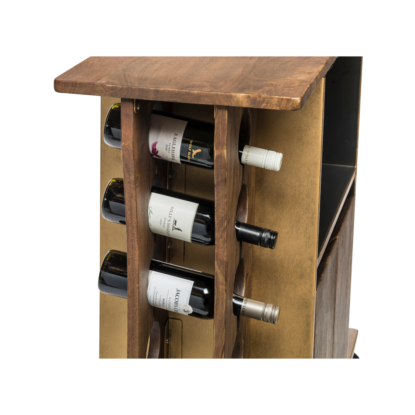 Lirash Wooden Wine Rack Bar Cart Drinks Storage Bunnings
