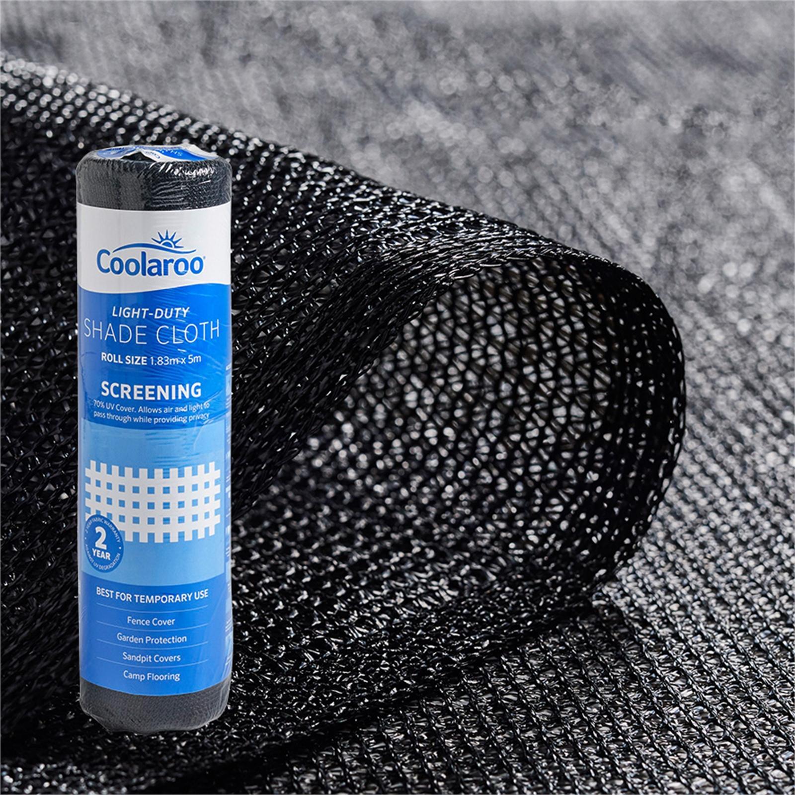 Coolaroo 1.83m x 5m 70 UV Light Duty Black Shade Cloth Bunnings New