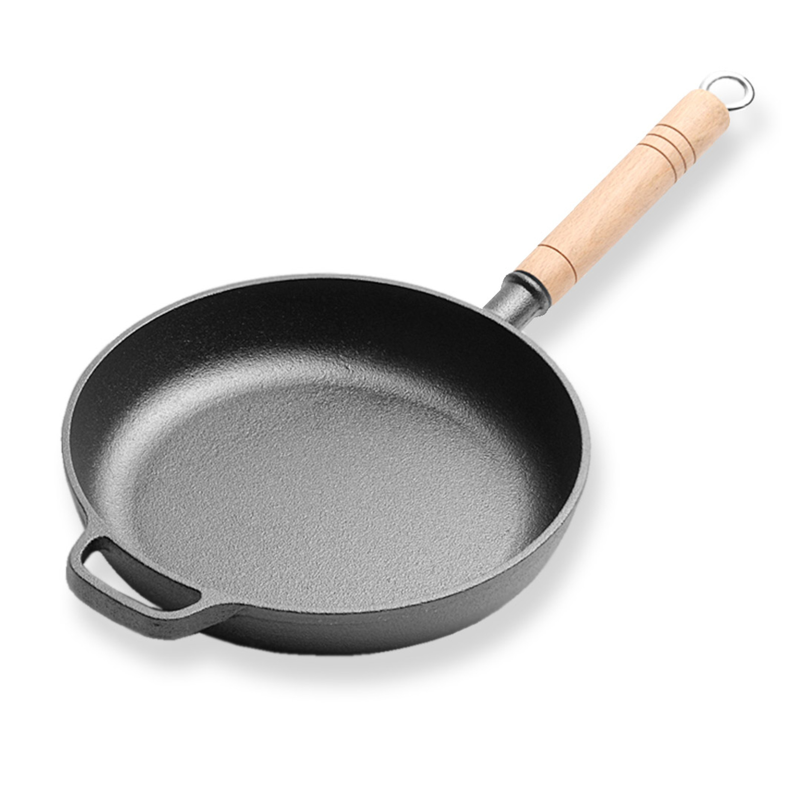 SOGA 27cm Round Cast Iron Frying Pan with Helper Handle Bunnings