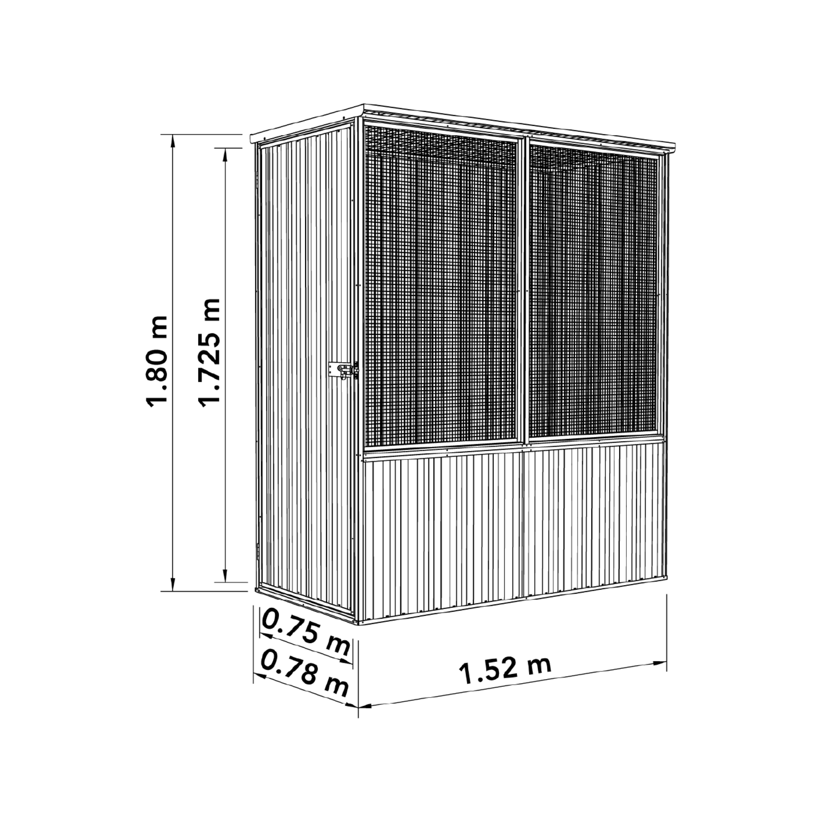 Absco Sheds 1.52 x 0.78 x 1.80m Zincalume Full Door Flat Roof Chicken Coop Bunnings Australia