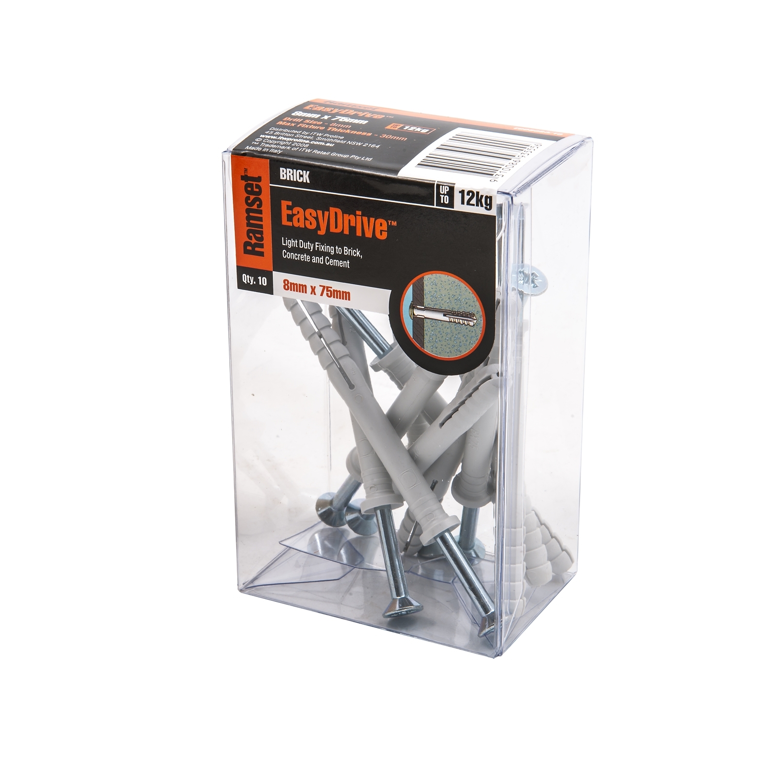 Ramset 8 x 75mm Easydrive Anchor 10 Pack Bunnings Australia