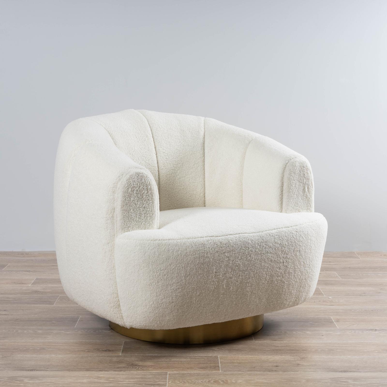 Luxury Occasional Swivel Boucle Armchair Maguire Bunnings Australia