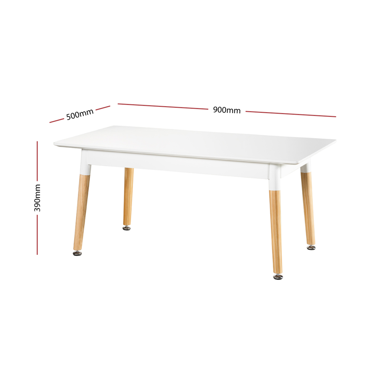 Groove Rectangular Coffee Table Scandinavian Natural Base White