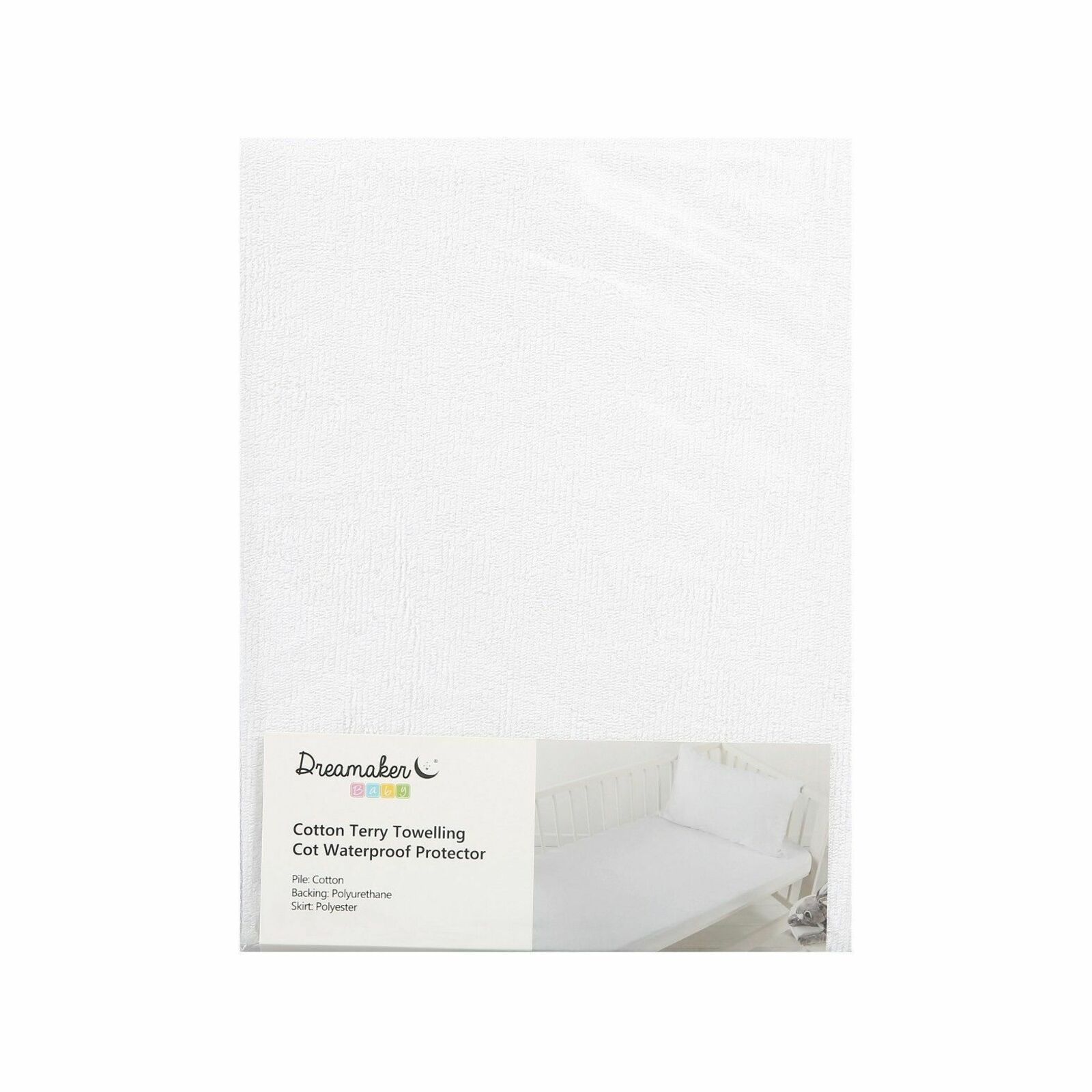 Dreamaker Baby Cotton Terry Towelling Waterproof Mattress Protector