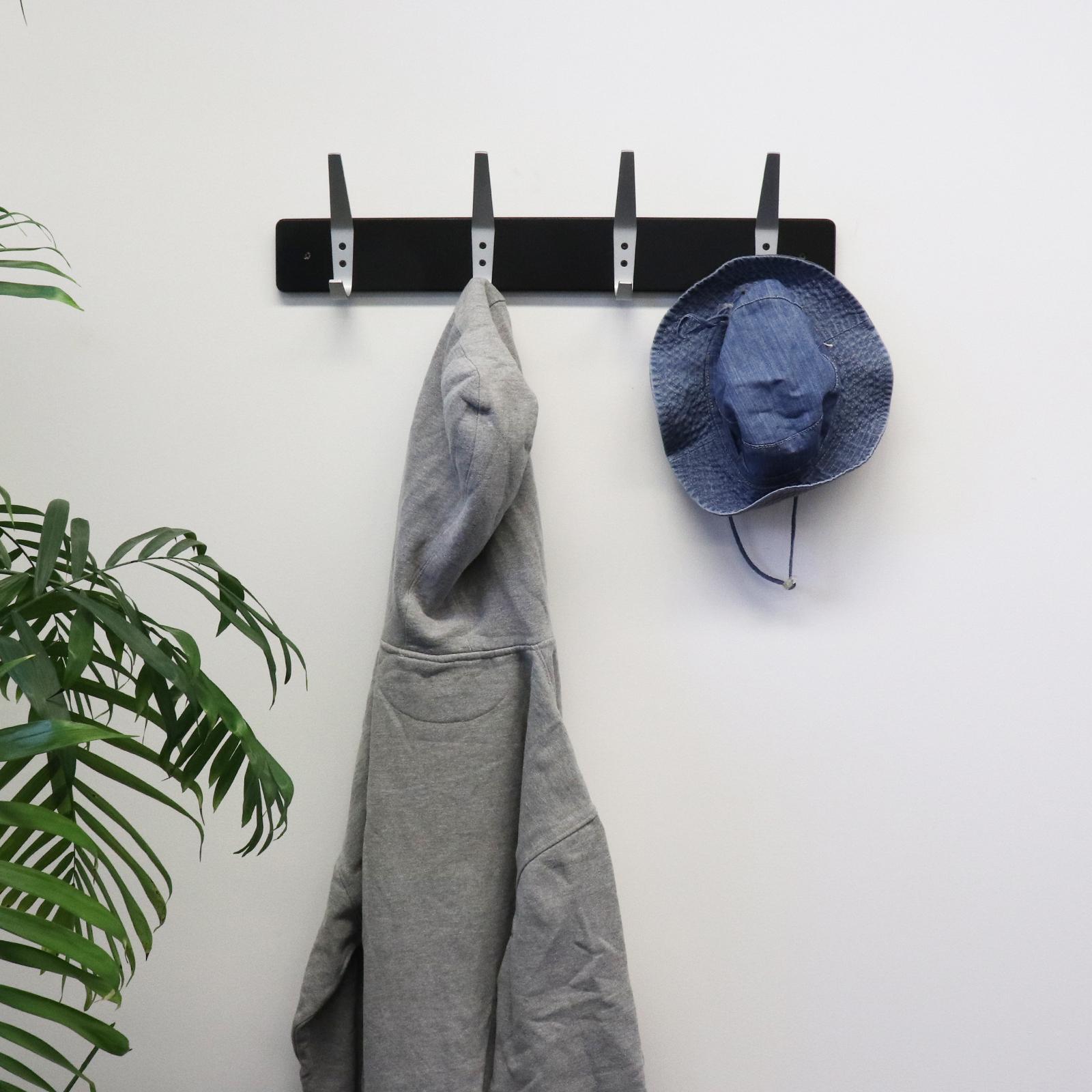 Adoored 60cm Black 4 Hook Hat And Coat Rack Bunnings New Zealand