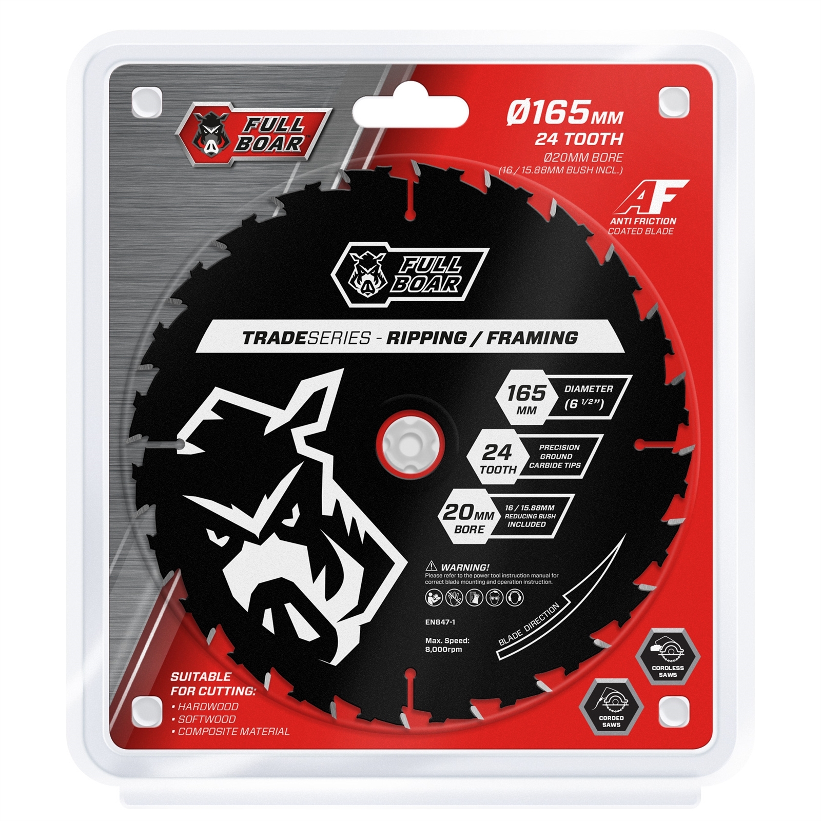 Full Boar 165mm 24T Trade Series Circular Saw Blade Bunnings New Zealand