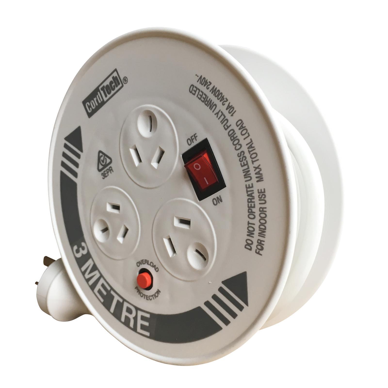 CordTech 3m Home And Office Cable Reel With 3 Outlets Bunnings Australia