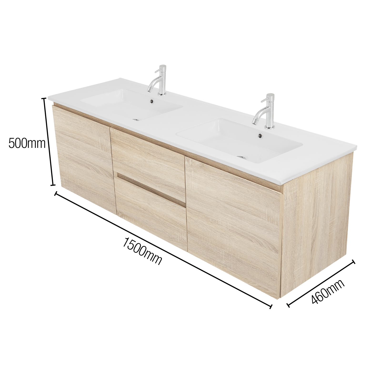 Cibo Design 1500mm Coast Veneer Tonic Wall Hung Vanity Bunnings Australia