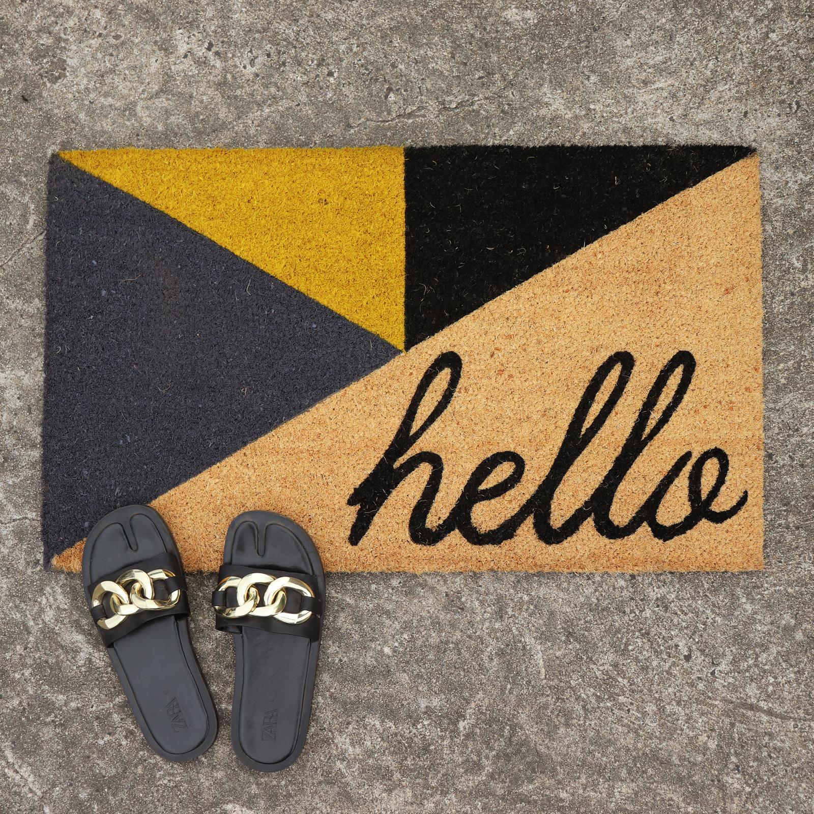 Madras Link 45 x 75cm Vinyl Backed Hello Outdoor Mat Bunnings Australia